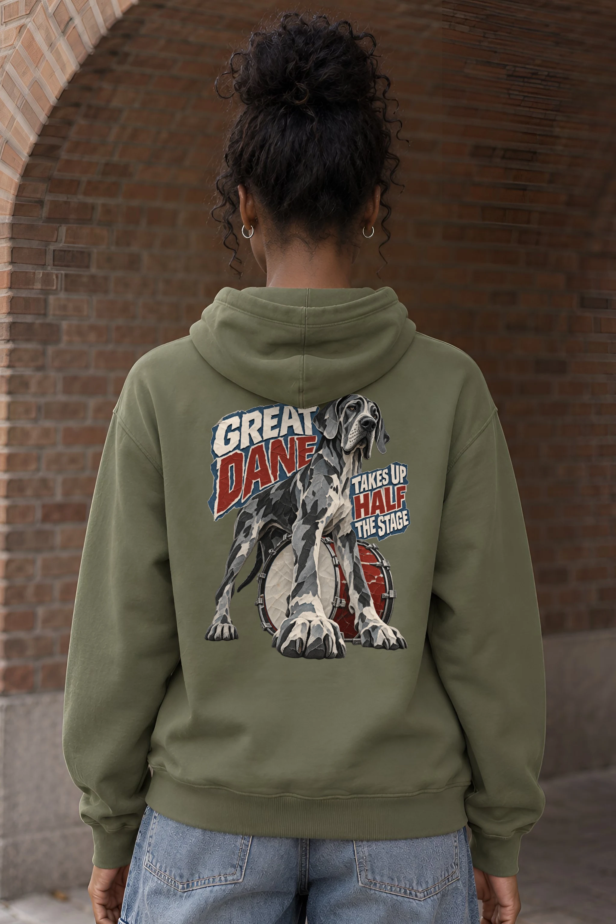 "Great Dane Bass Drum Collage" Heavy Blend Unisex Pullover Hoodie