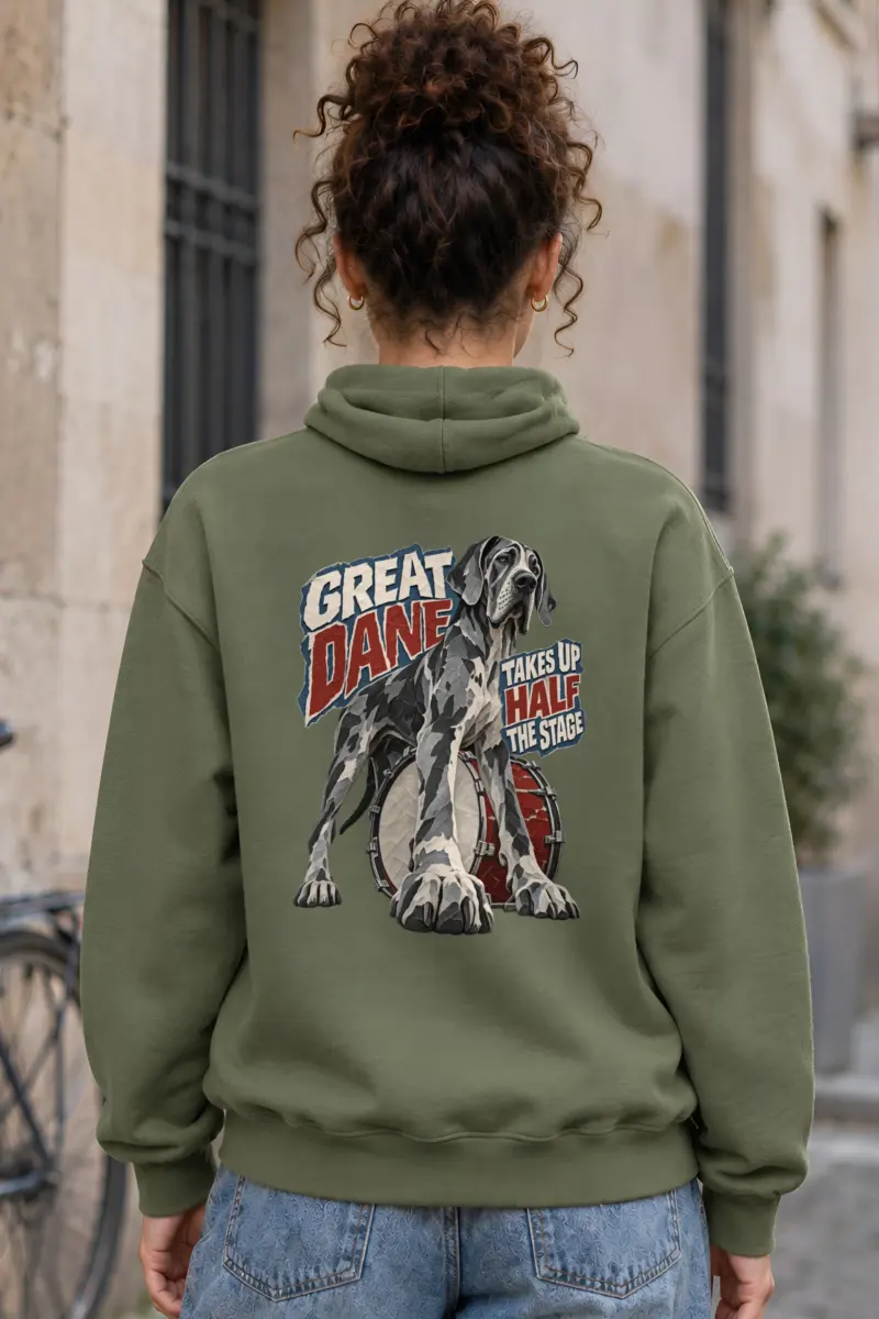 "Great Dane Bass Drum Collage" Heavy Blend Unisex Pullover Hoodie