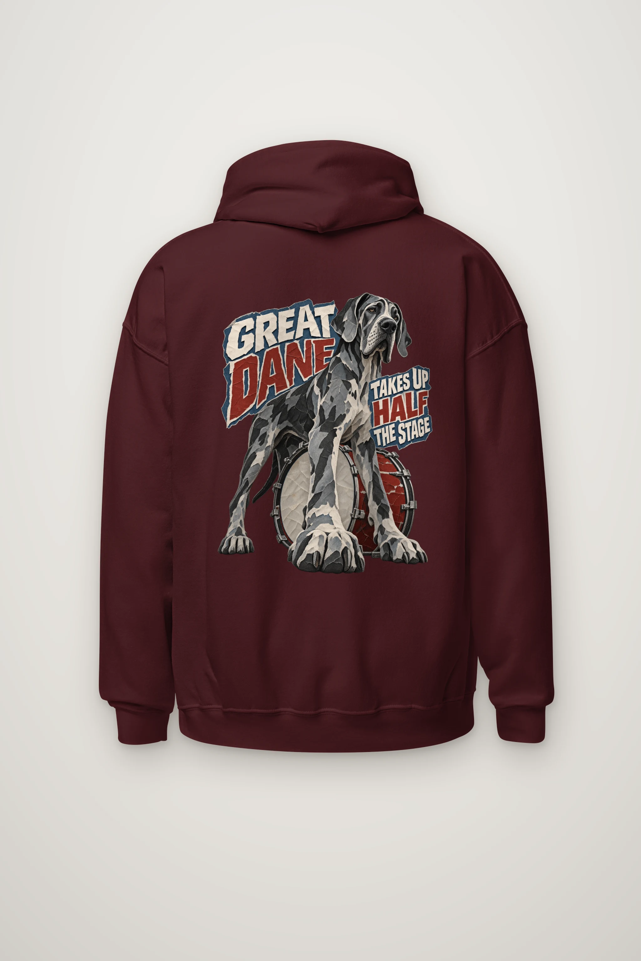 "Great Dane Bass Drum Collage" Heavy Blend Unisex Pullover Hoodie