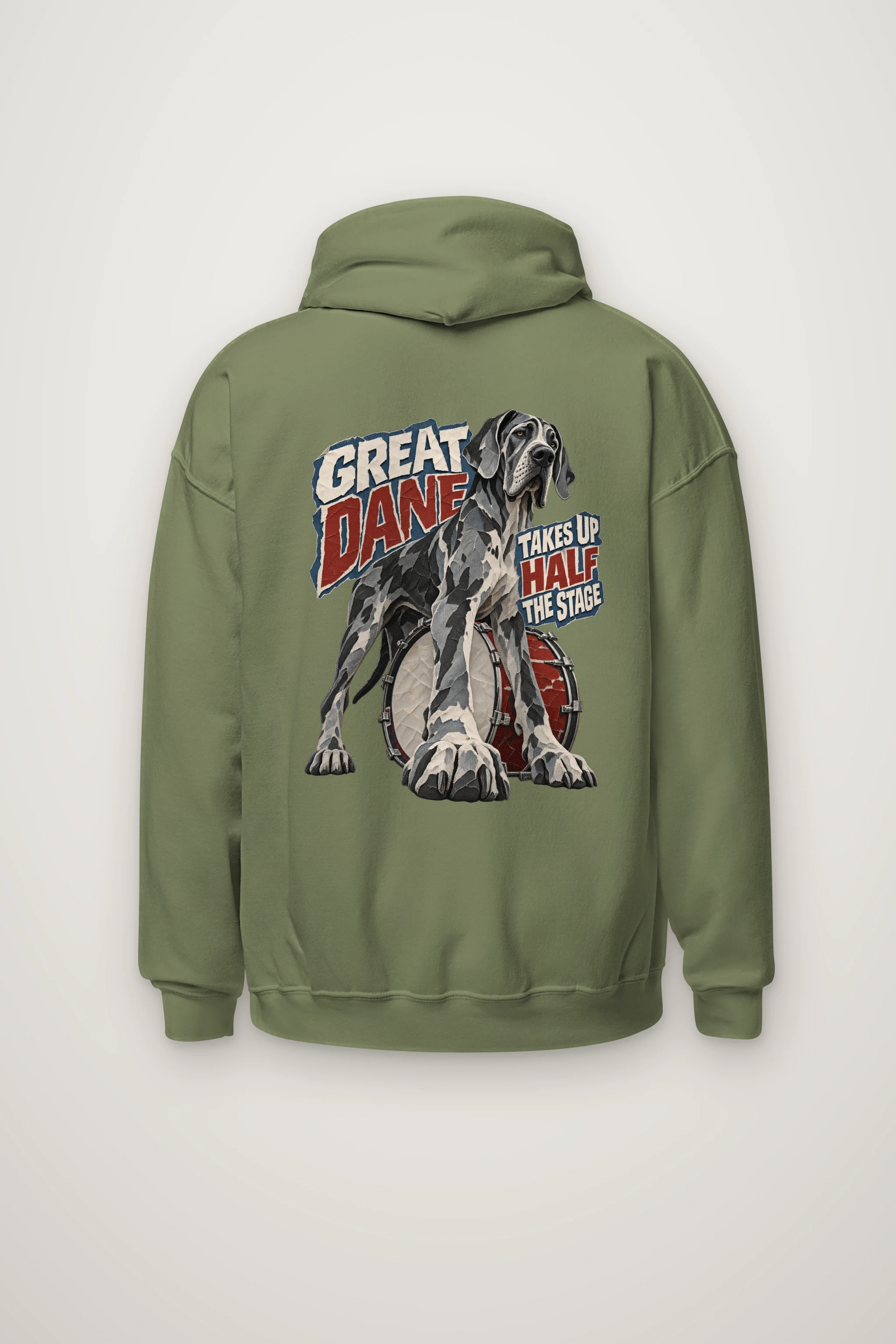 "Great Dane Bass Drum Collage" Heavy Blend Unisex Pullover Hoodie