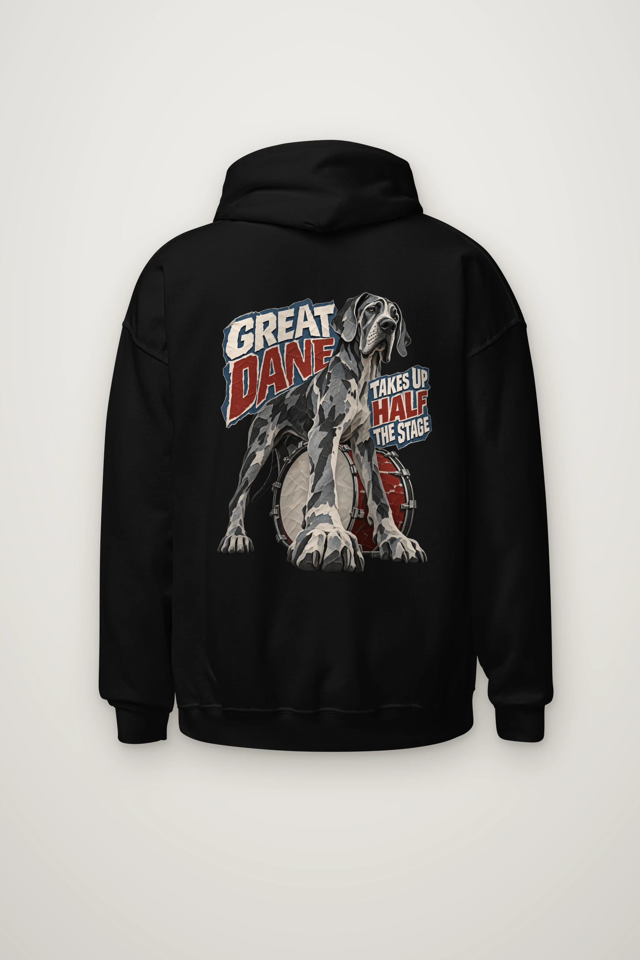 "Great Dane Bass Drum Collage" Heavy Blend Unisex Pullover Hoodie