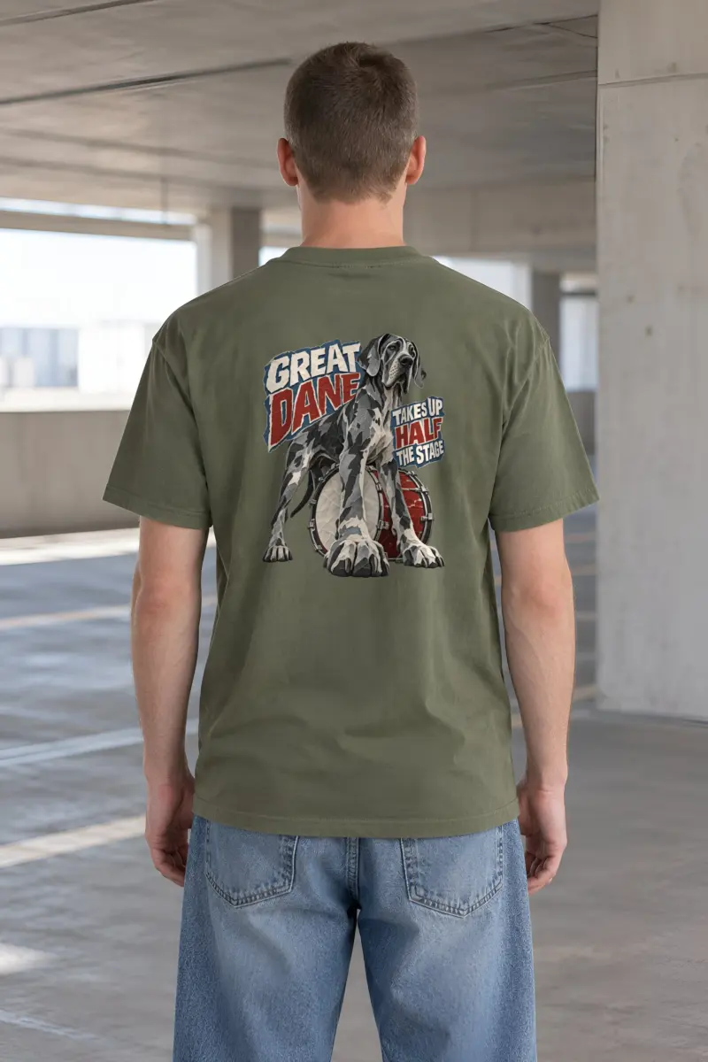“Great Dane Takes Up Half the Stage” Heavyweight Unisex Crewneck T-shirt
