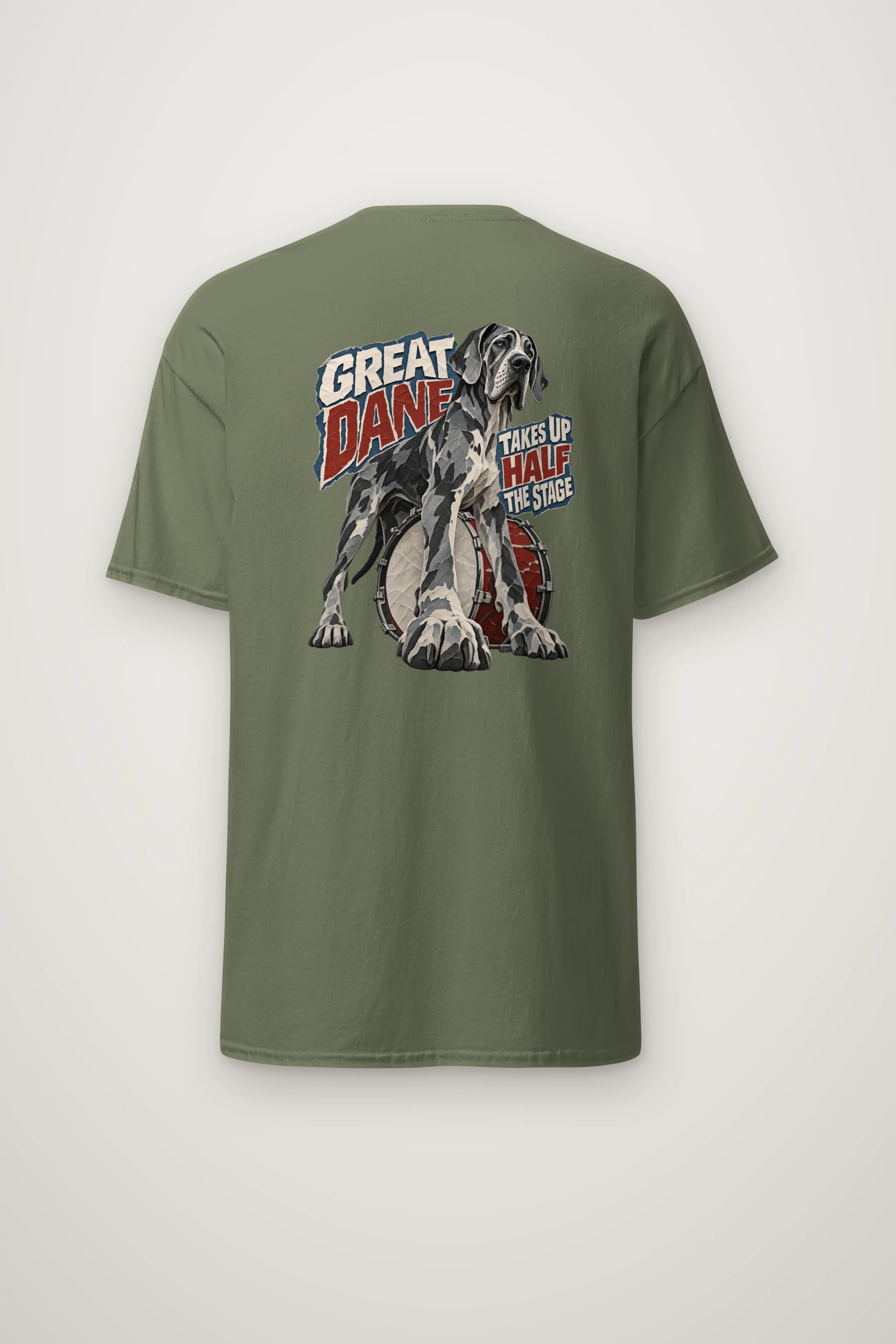"Great Dane Takes Up Half the Stage" Heavyweight Unisex Crewneck T-shirt