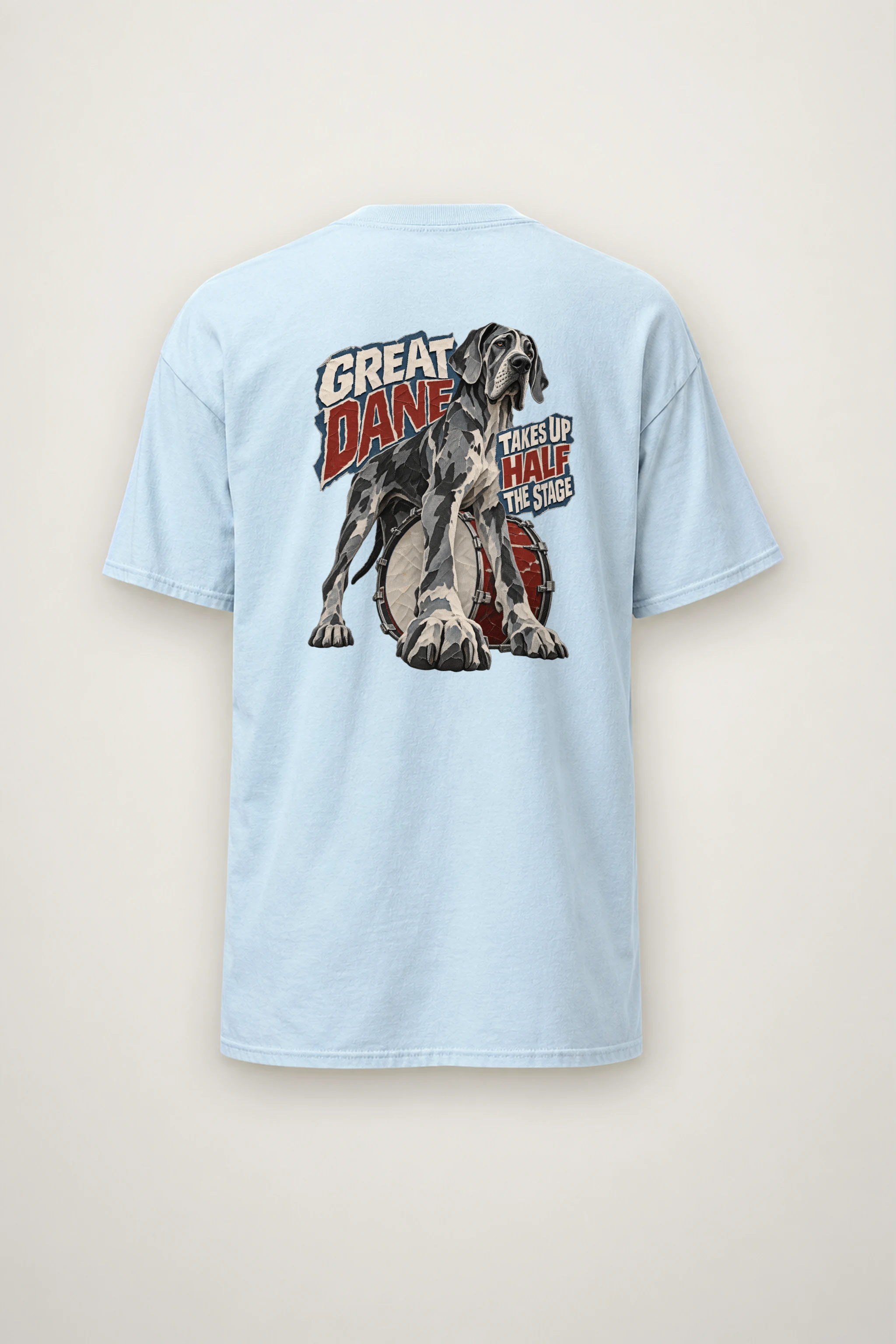 "Great Dane Takes Up Half the Stage" Heavyweight Unisex Crewneck T-shirt