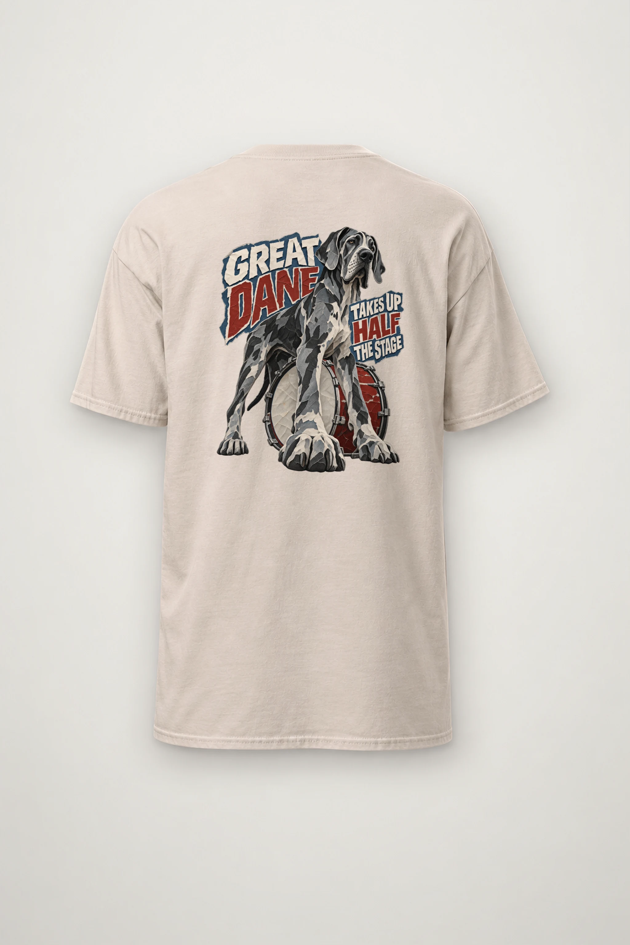 "Great Dane Takes Up Half the Stage" Heavyweight Unisex Crewneck T-shirt