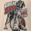 "Great Dane Takes Up Half the Stage" Men's Oversized Heavyweight Crewneck T-Shirt