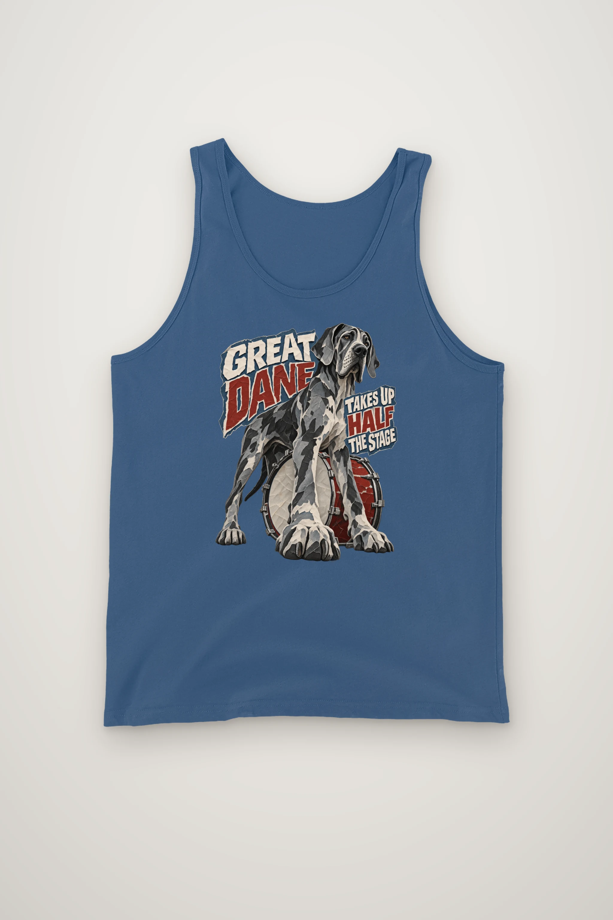 "Great Dane Takes Up Half the Stage" Unisex Jersey Tank
