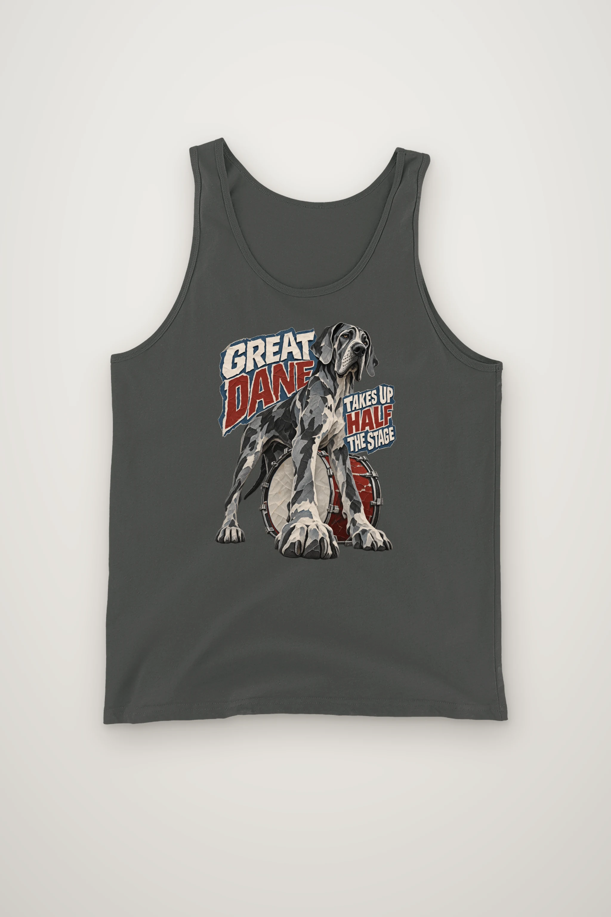 "Great Dane Takes Up Half the Stage" Unisex Jersey Tank