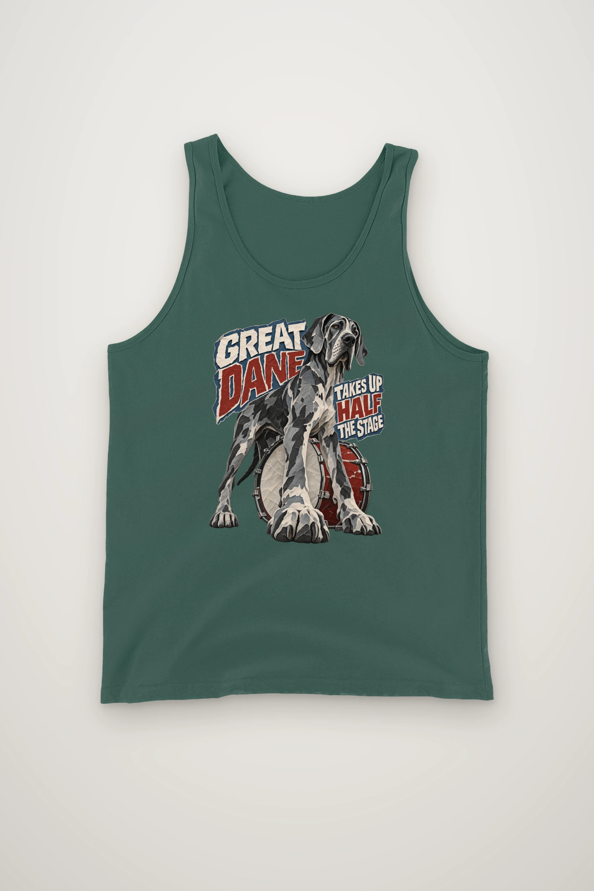 "Great Dane Takes Up Half the Stage" Unisex Jersey Tank