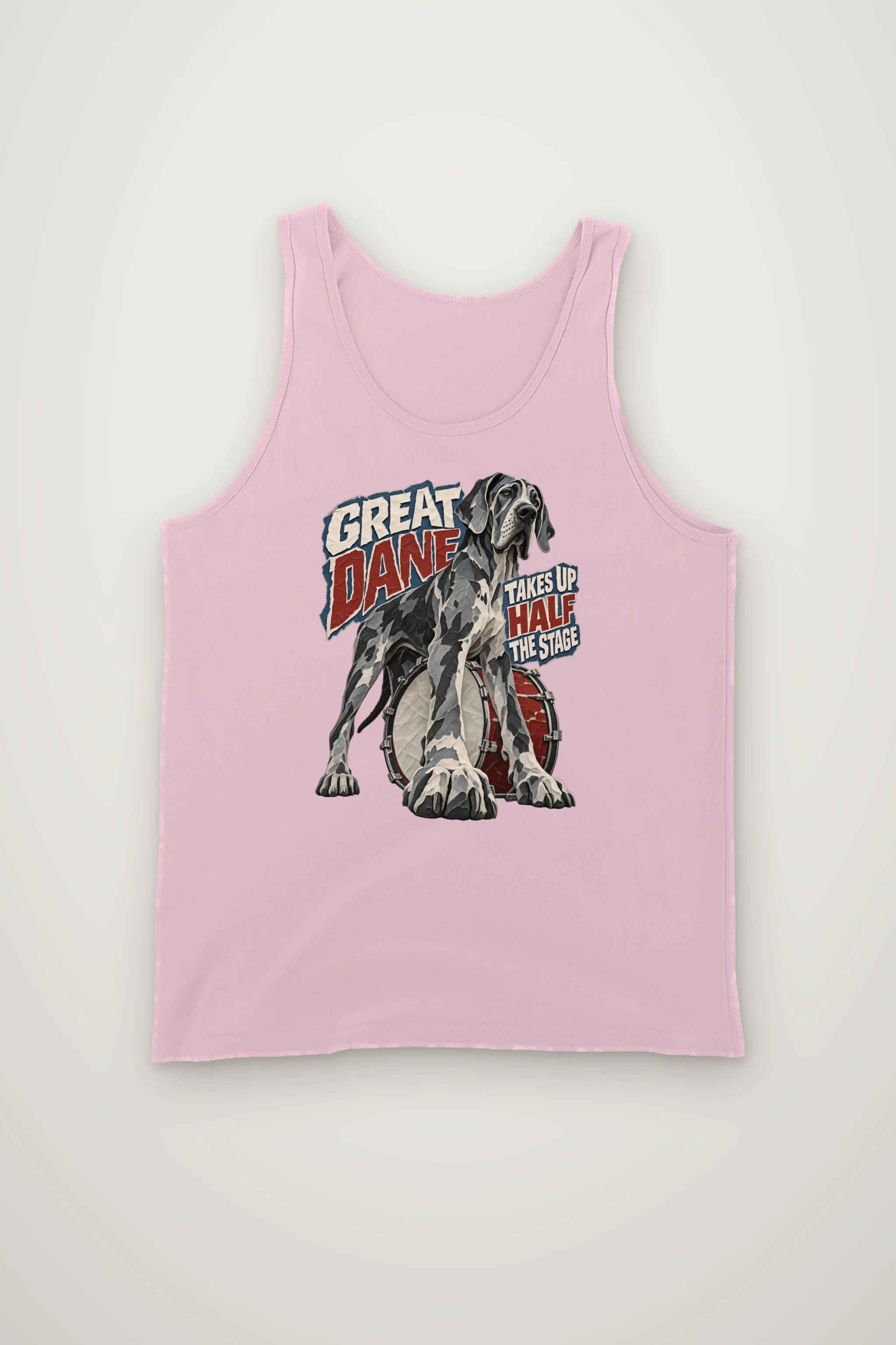 "Great Dane Takes Up Half the Stage" Unisex Jersey Tank