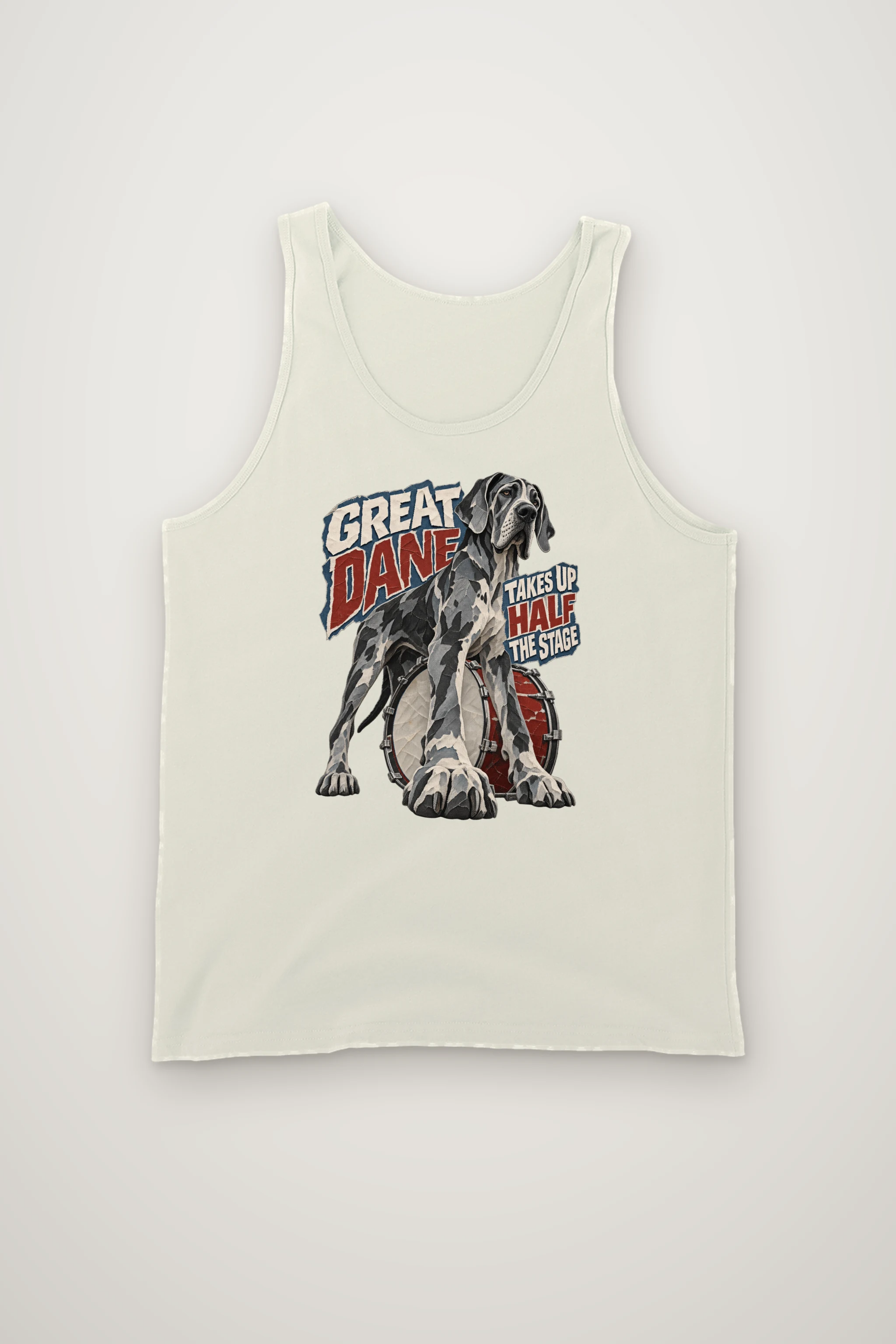 "Great Dane Takes Up Half the Stage" Unisex Jersey Tank