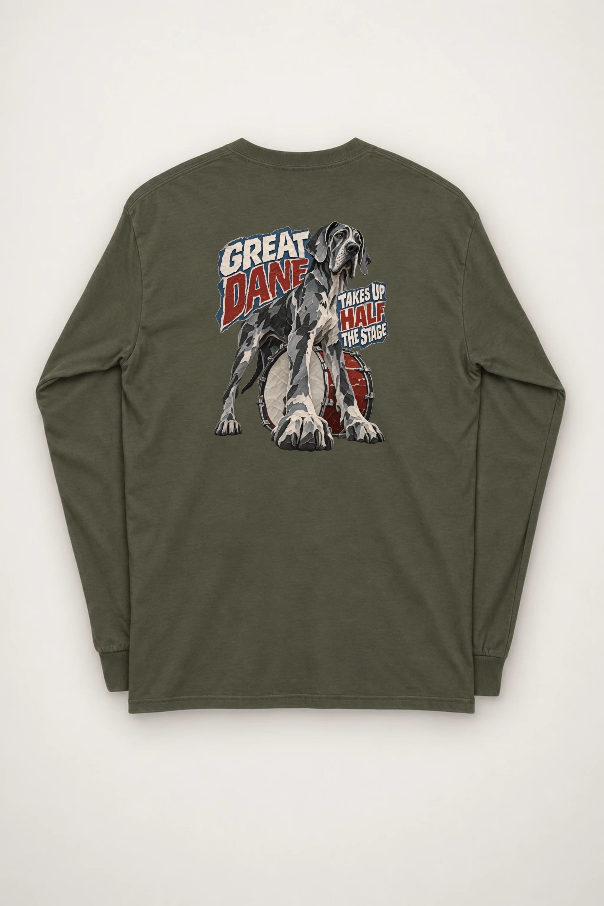 "Great Dane Takes Up Half the Stage" Unisex Longsleeve T-shirt