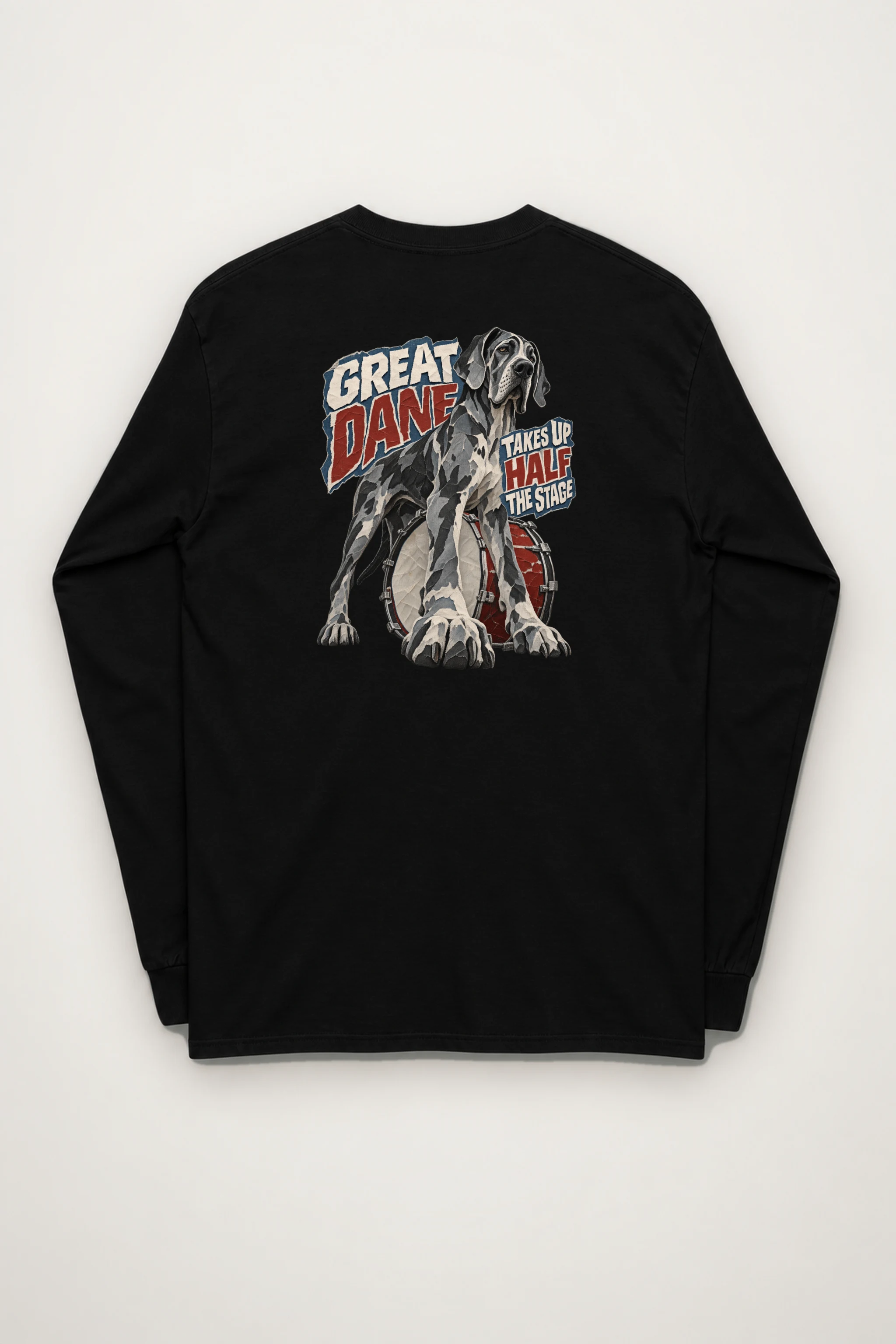 "Great Dane Takes Up Half the Stage" Unisex Longsleeve T-shirt