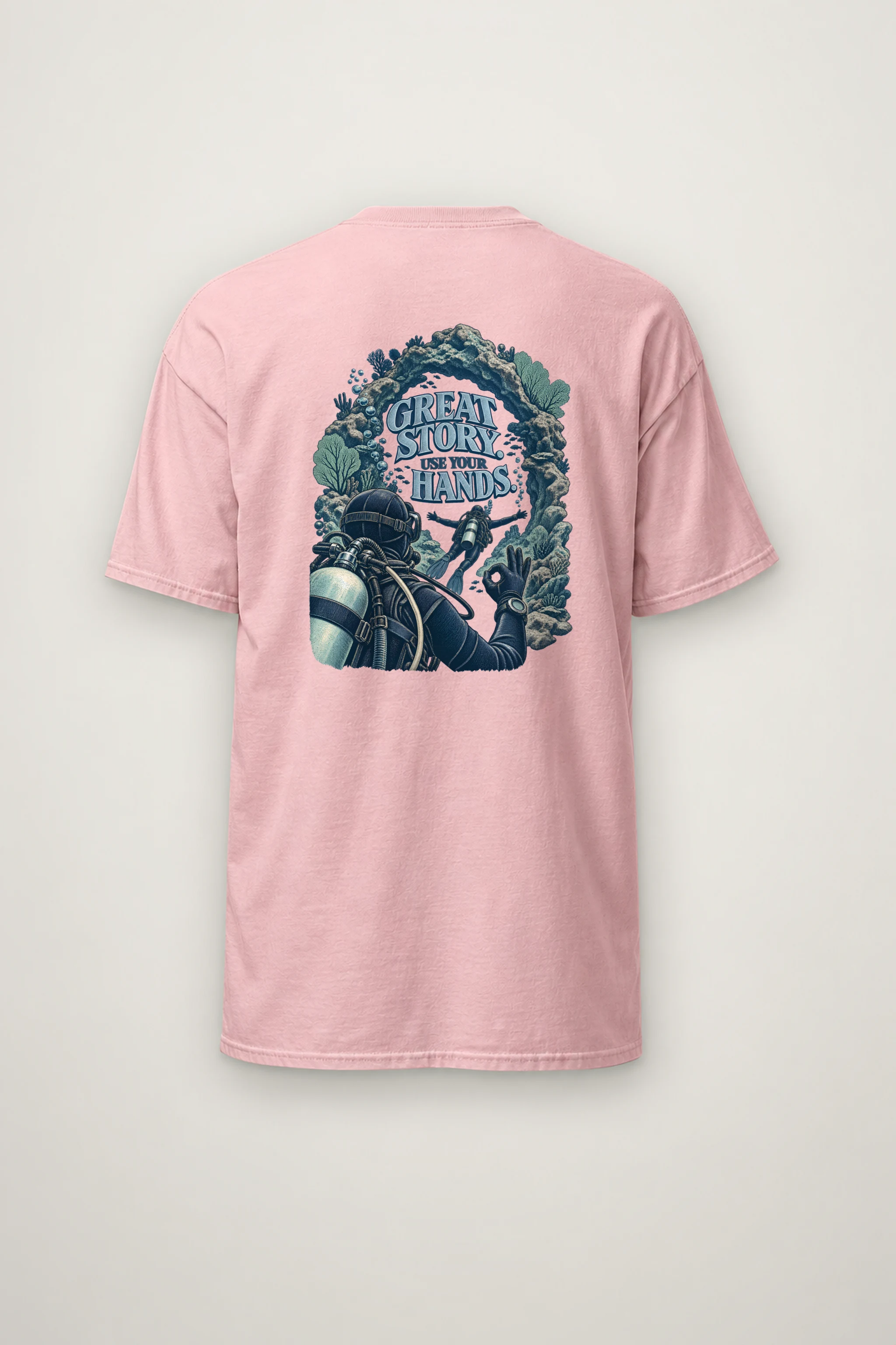 "Great Story. Use Your Hands." Heavyweight Unisex Crewneck T-shirt