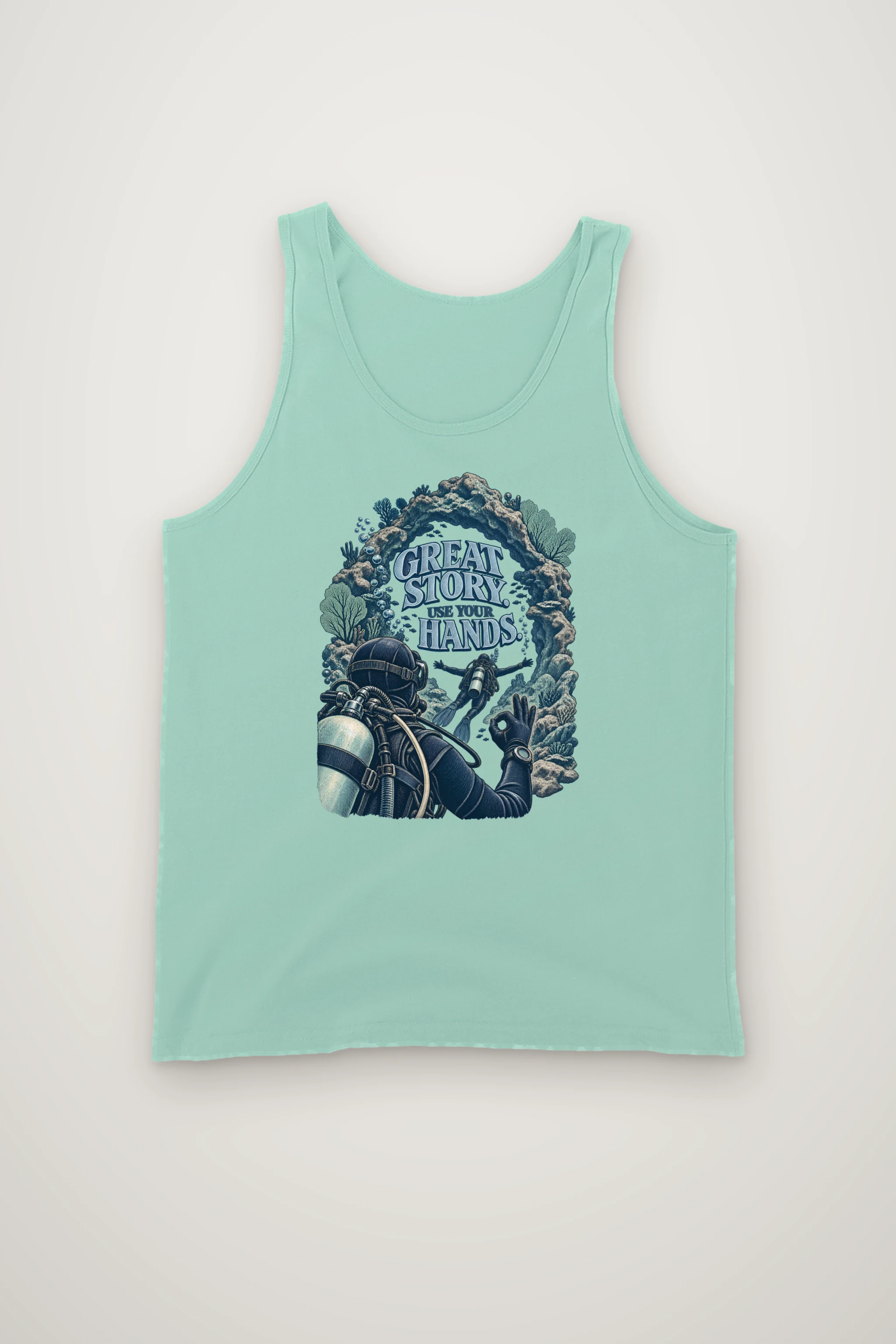 "Great Story. Use Your Hands." Unisex Jersey Tank