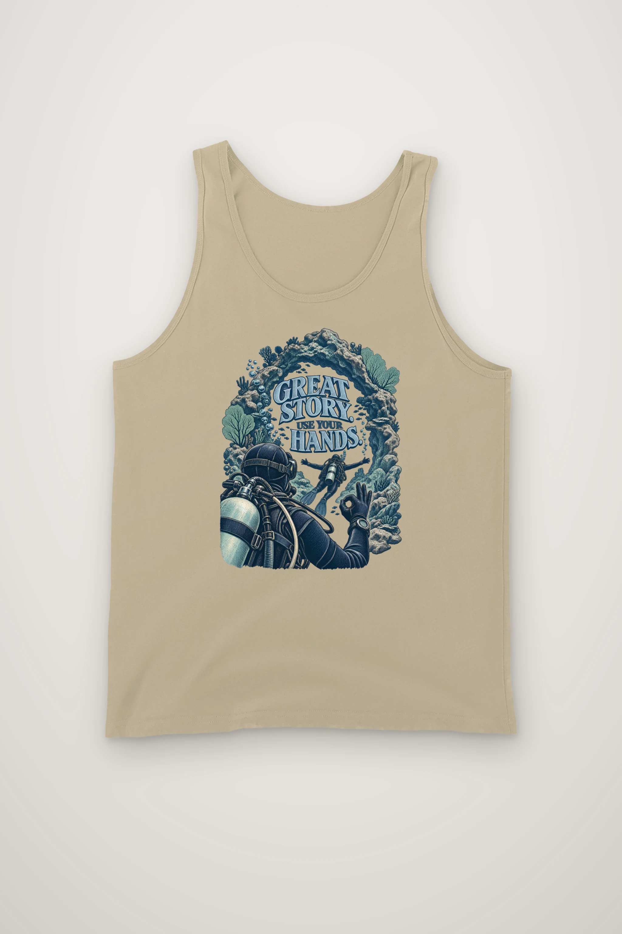 "Great Story. Use Your Hands." Unisex Jersey Tank