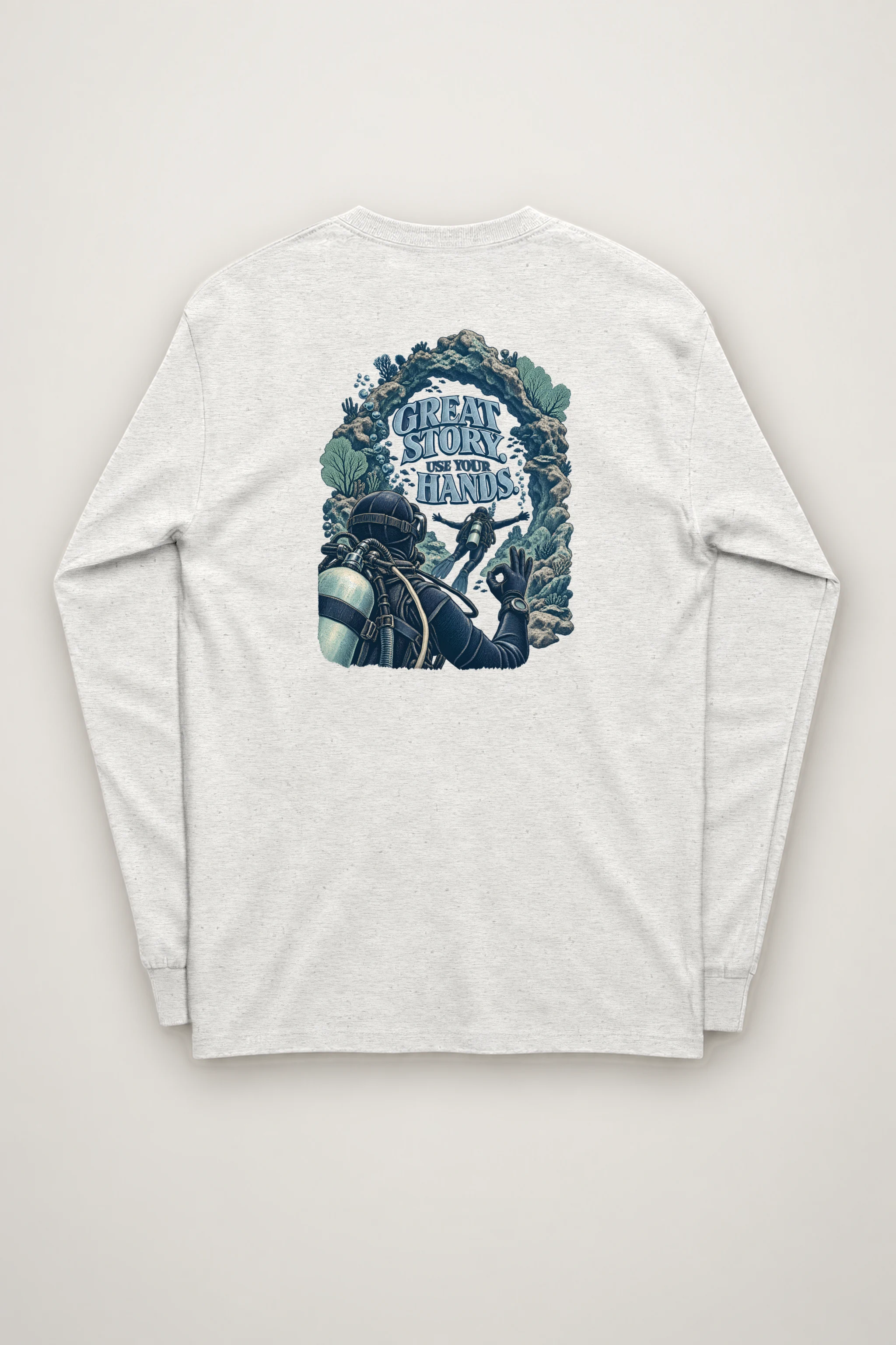 "Great Story. Use Your Hands." Unisex Longsleeve T-shirt