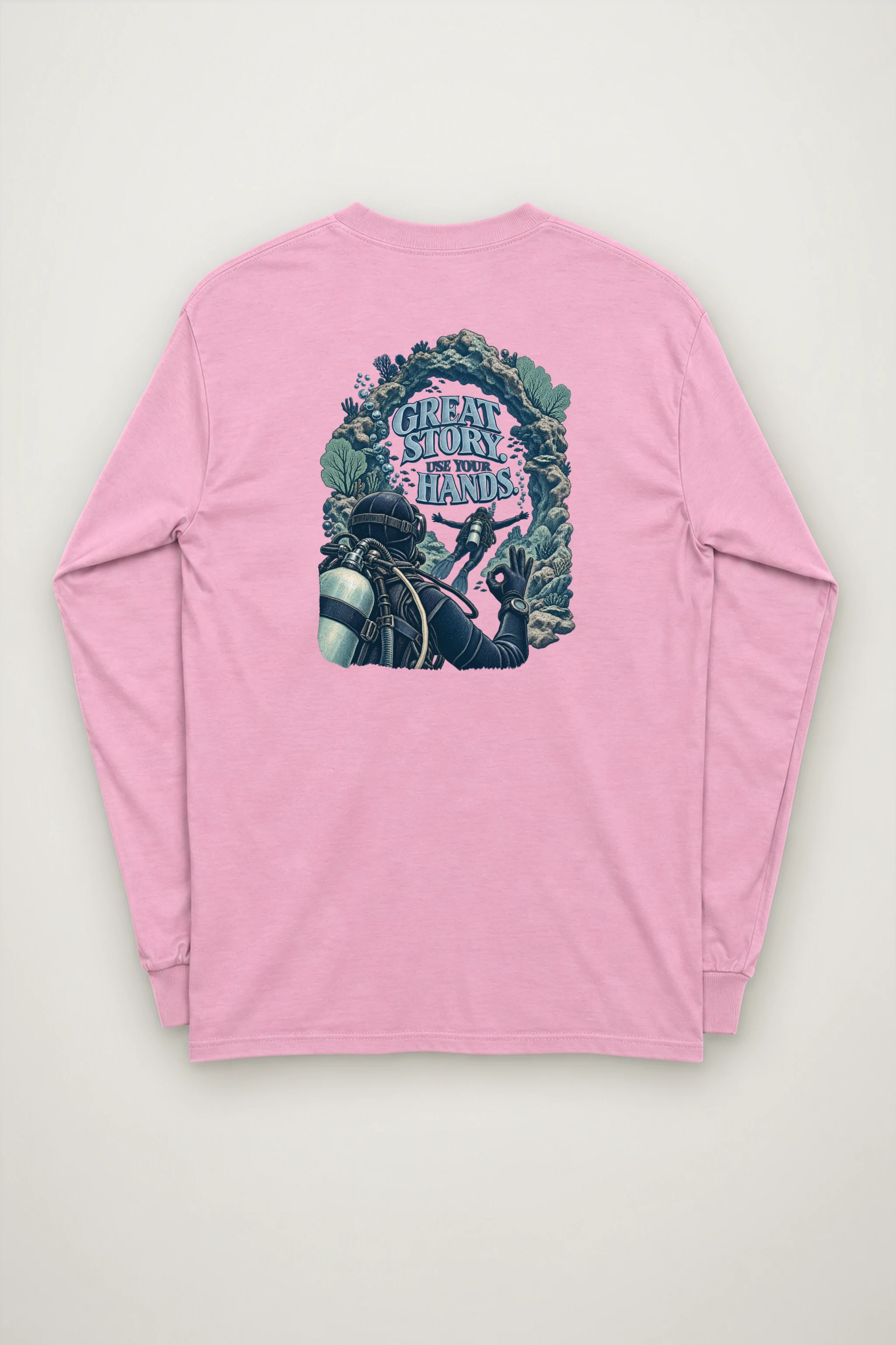 "Great Story. Use Your Hands." Unisex Longsleeve T-shirt