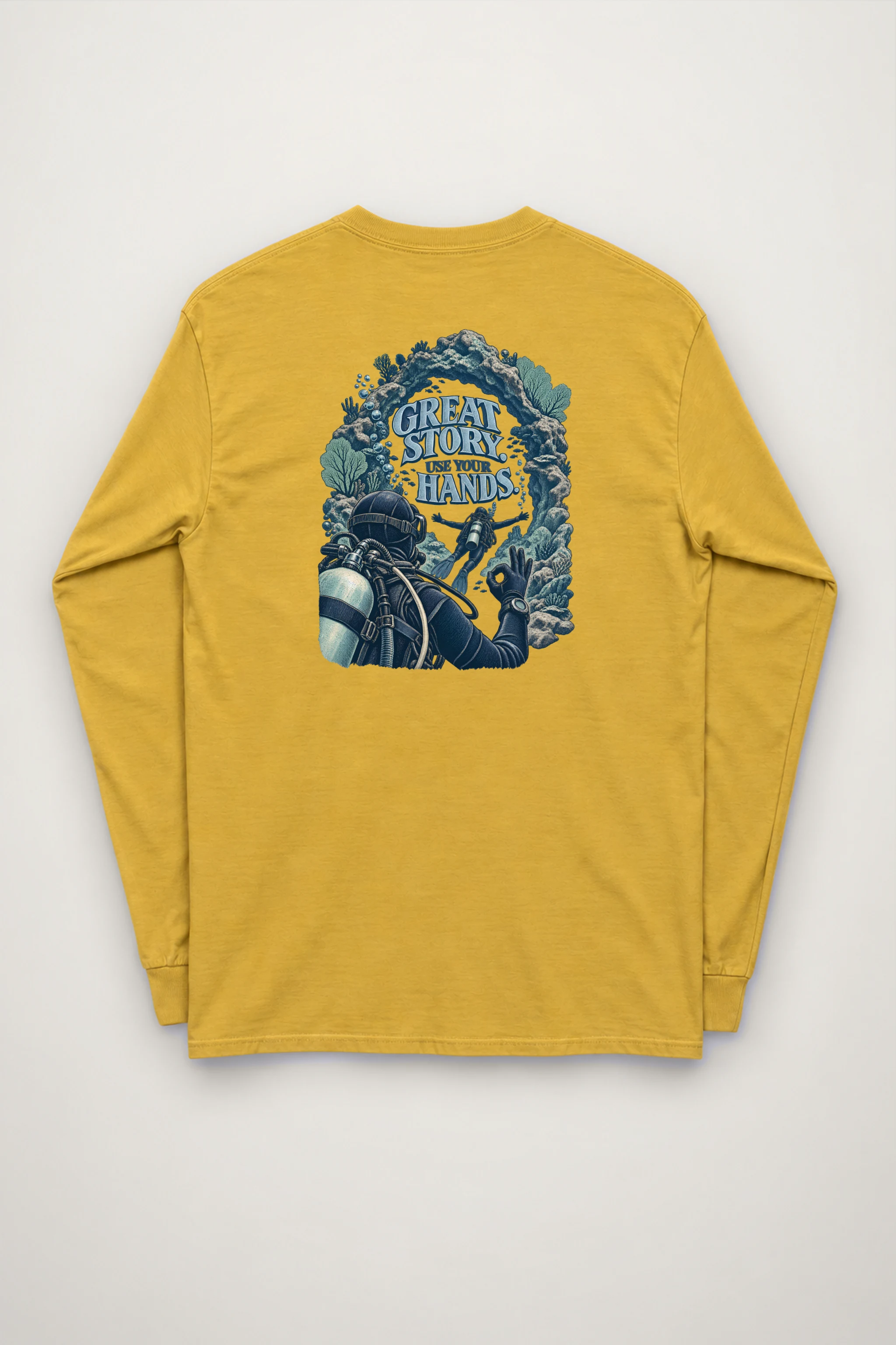 "Great Story. Use Your Hands." Unisex Longsleeve T-shirt