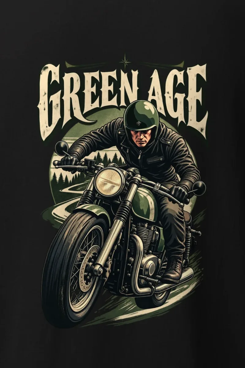 "Green Age Rider" Heavyweight Unisex Crewneck T-shirt