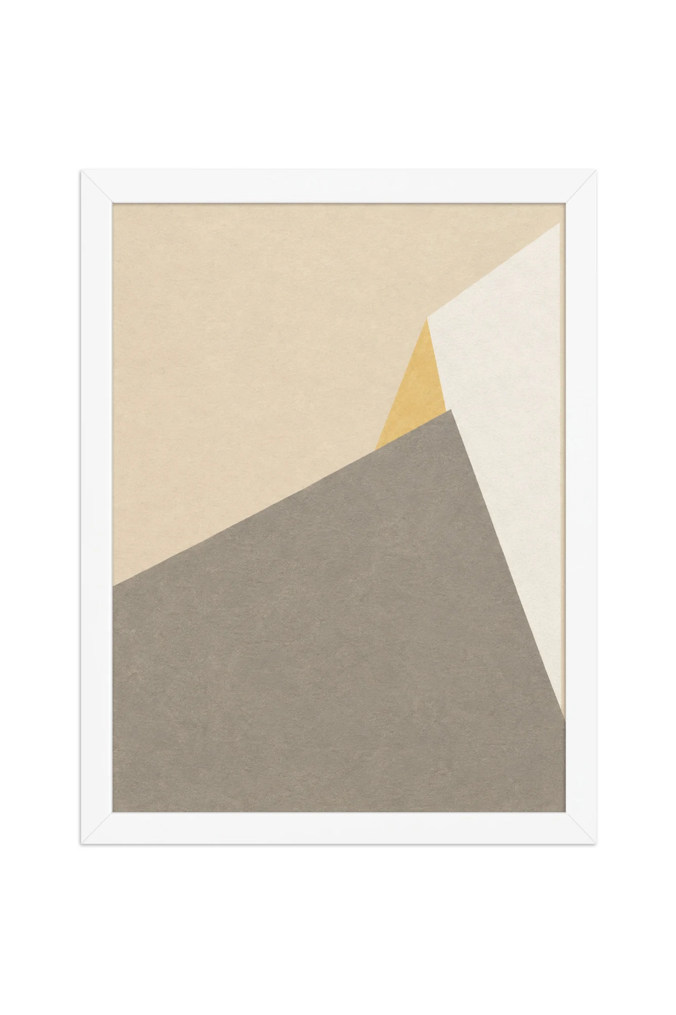 "Grey and Mustard Abstract Fold" Premium Wooden Framed Poster