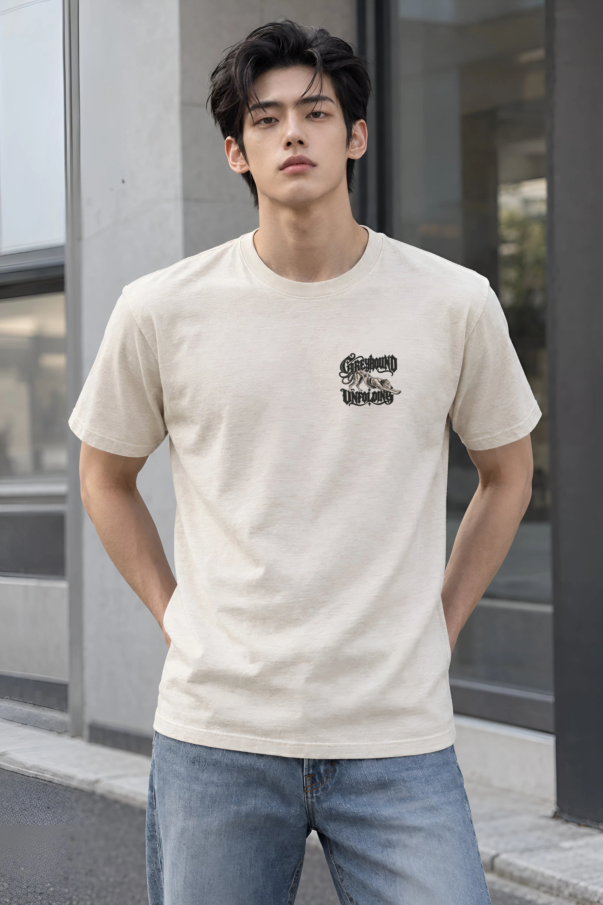 "Greyhound Unfolding" Heavyweight Unisex Crewneck T-shirt