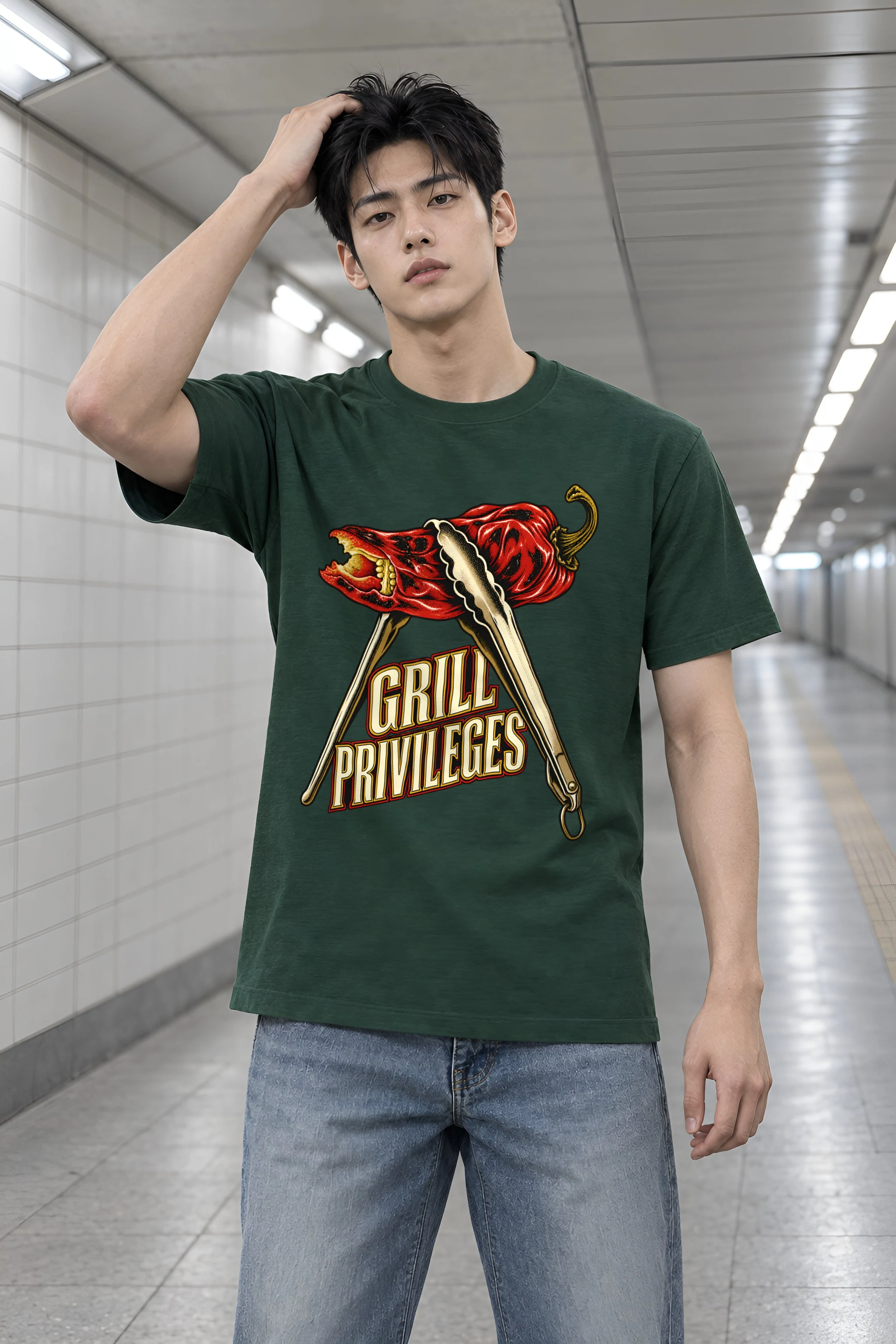 "Grill Privileges" Heavyweight Unisex Crewneck T-shirt