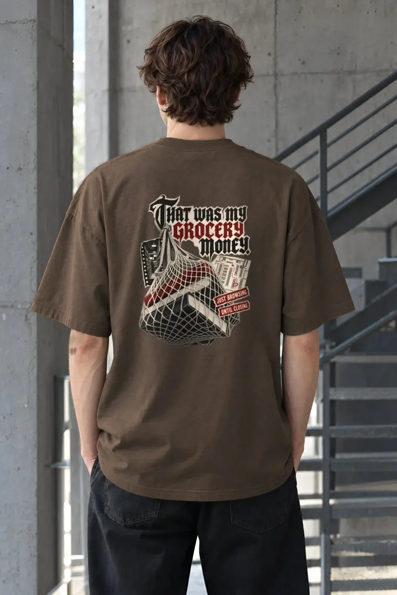 "Grocery Money" Men's Oversized Heavyweight Crewneck T-Shirt