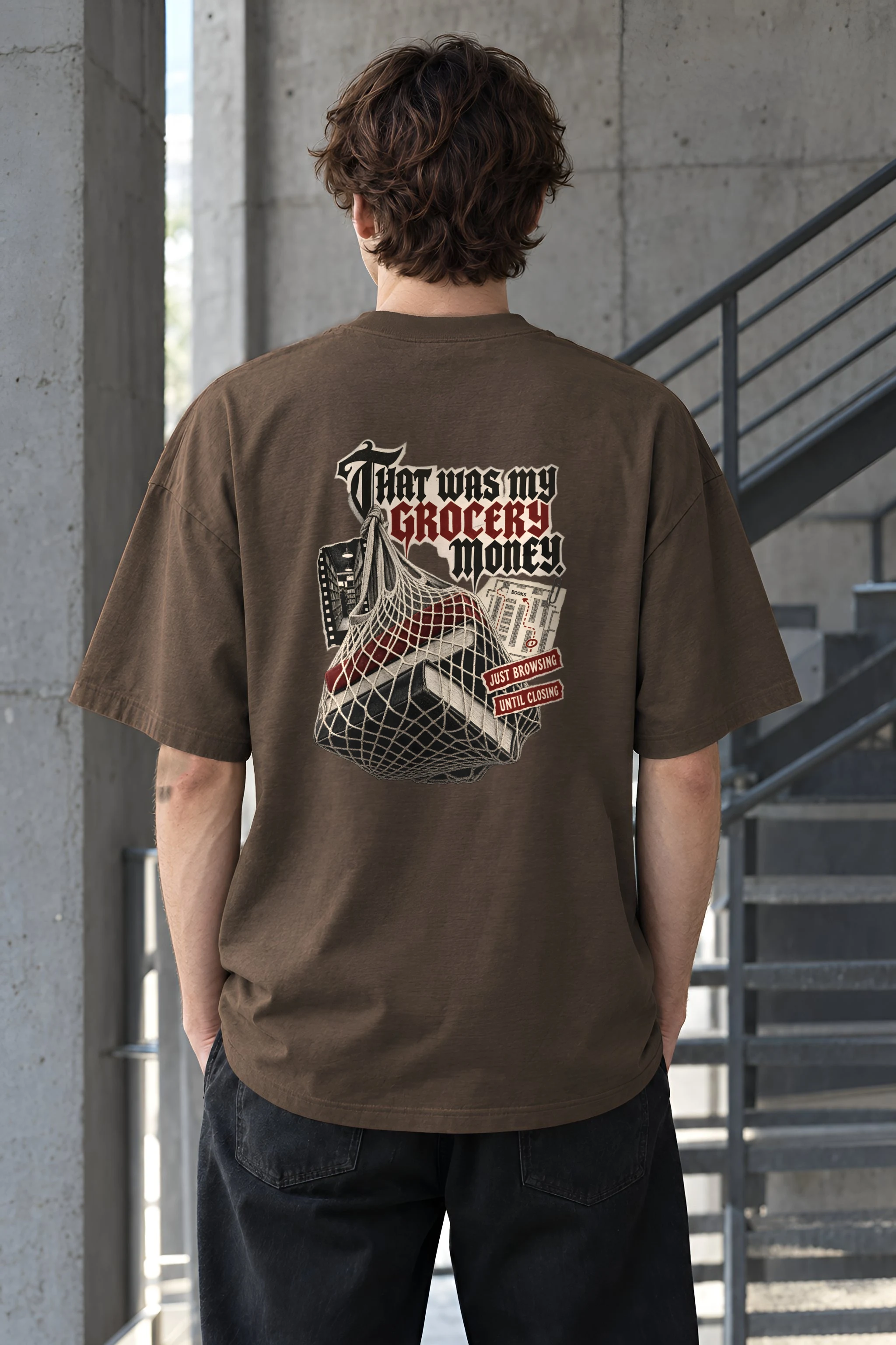 "Grocery Money" Men's Oversized Heavyweight Crewneck T-Shirt