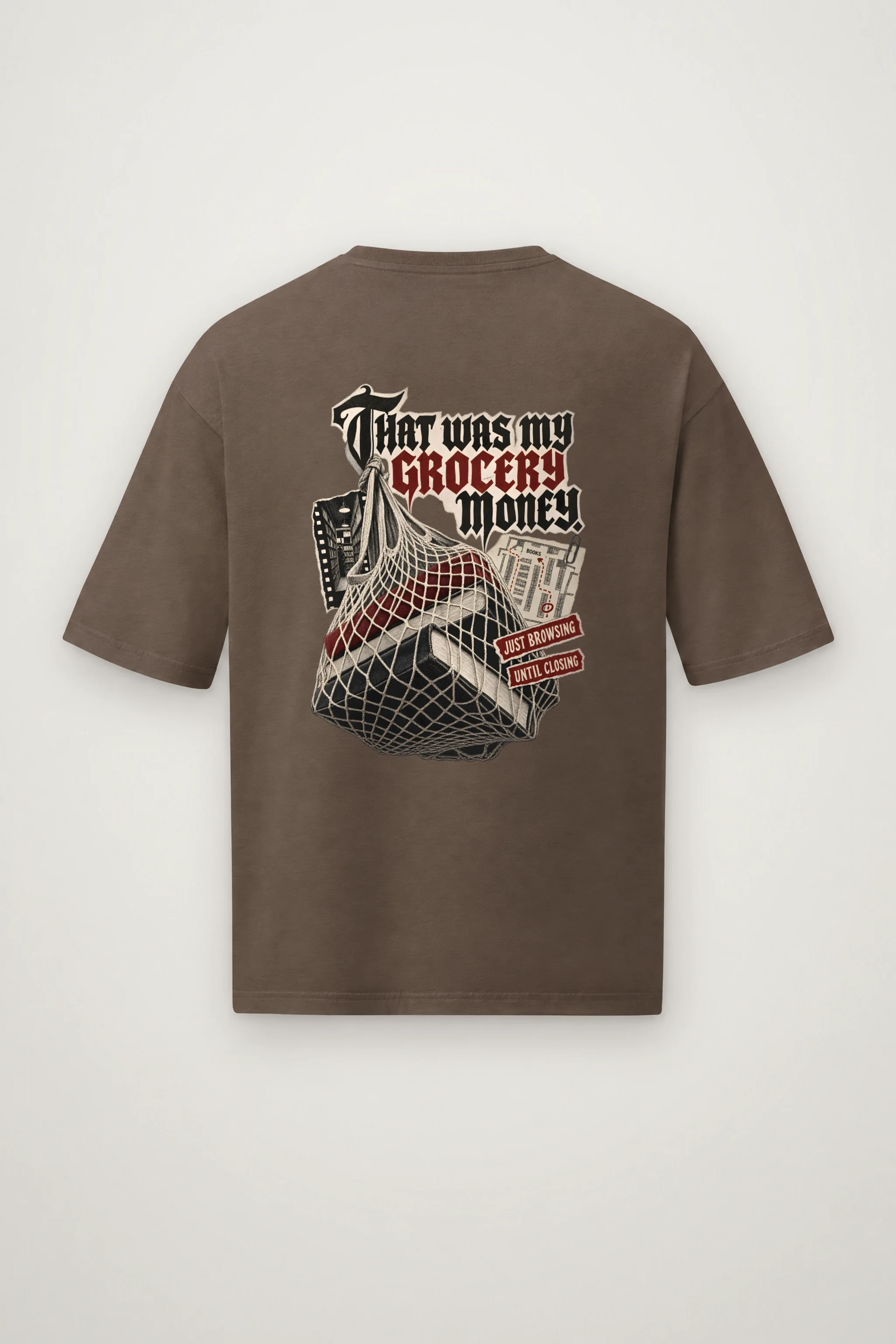 "Grocery Money" Men's Oversized Heavyweight Crewneck T-Shirt