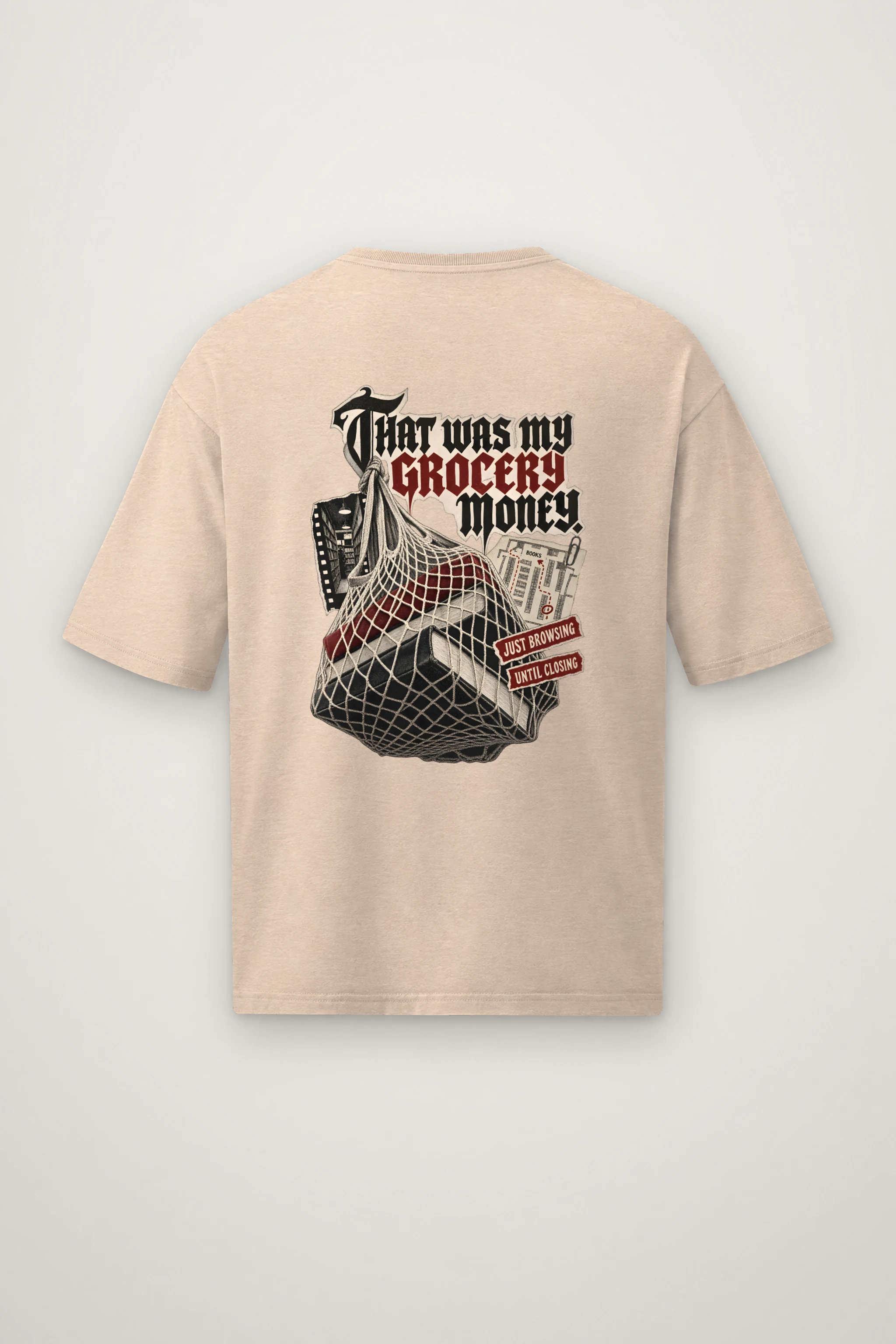 "Grocery Money" Men's Oversized Heavyweight Crewneck T-Shirt