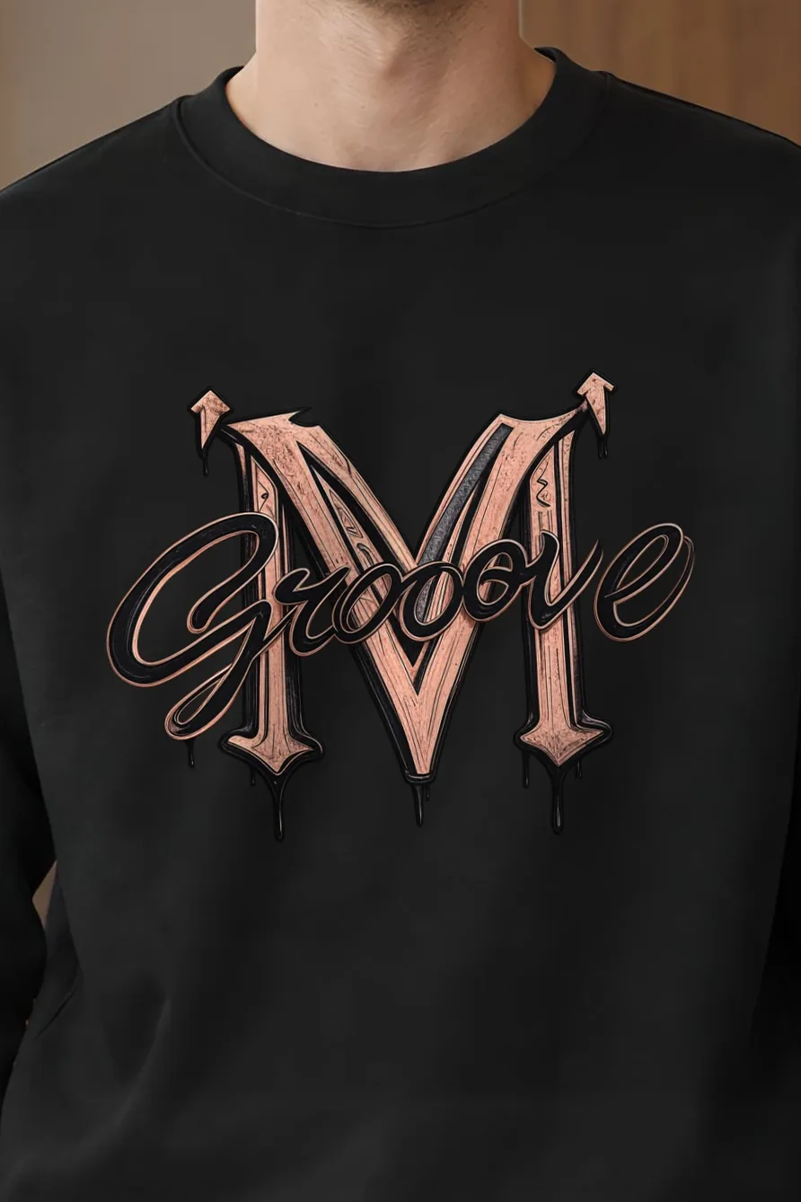 "Groove Gothic M" 1 Crewneck Sweatshirt - the graphic up close