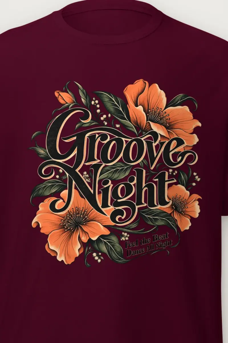 "Groove Night" Heavyweight Unisex Crewneck T-shirt