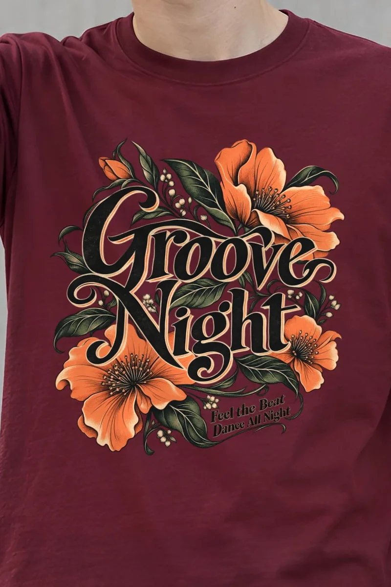 "Groove Night" Heavyweight Unisex Crewneck T-shirt