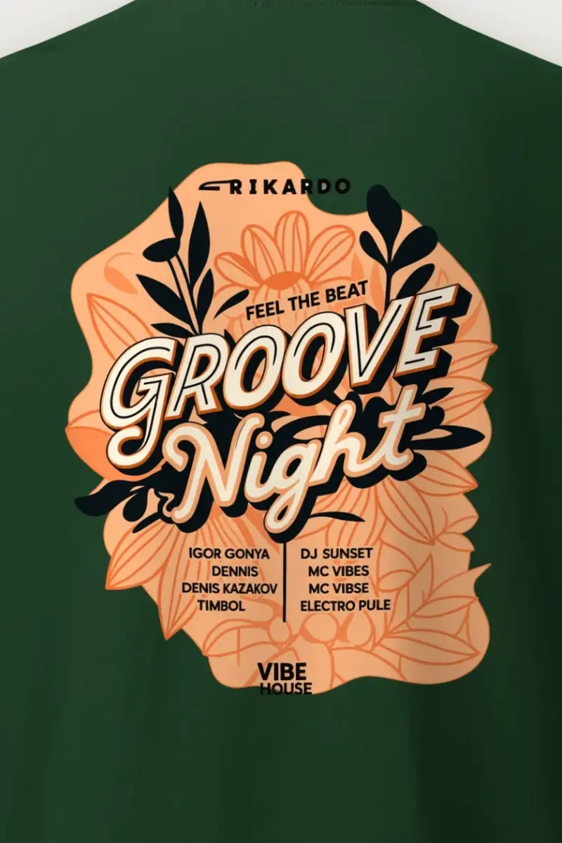 "Groove Night Poster" Heavyweight Unisex Crewneck T-shirt