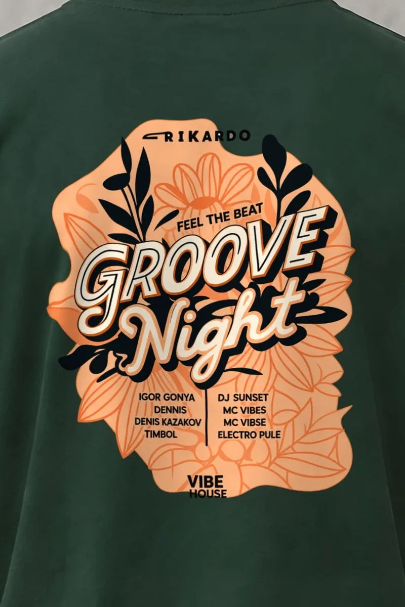 "Groove Night Poster" Heavyweight Unisex Crewneck T-shirt
