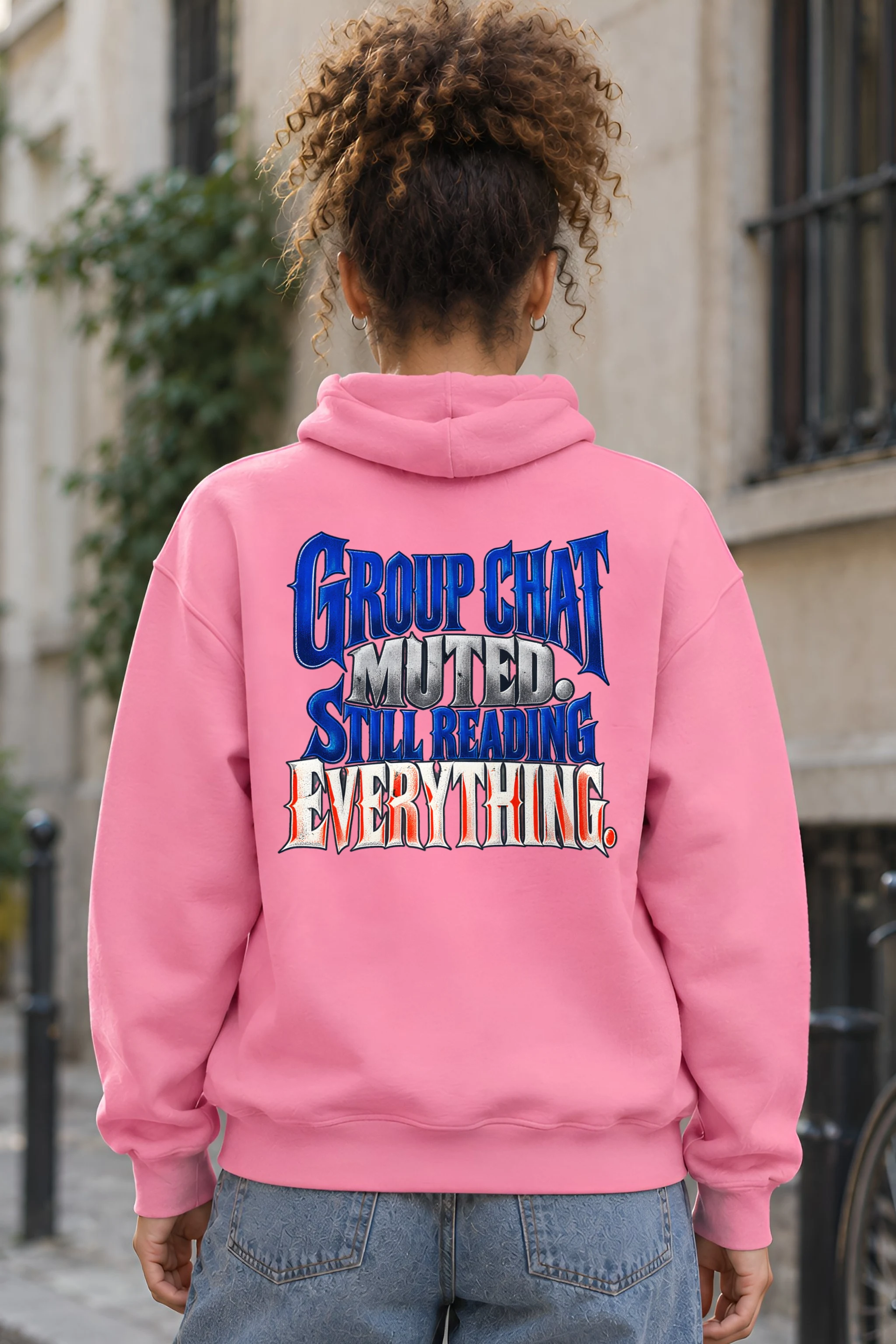 "Group Chat Muted Still Reading Everything" Heavy Blend Unisex Pullover Hoodie