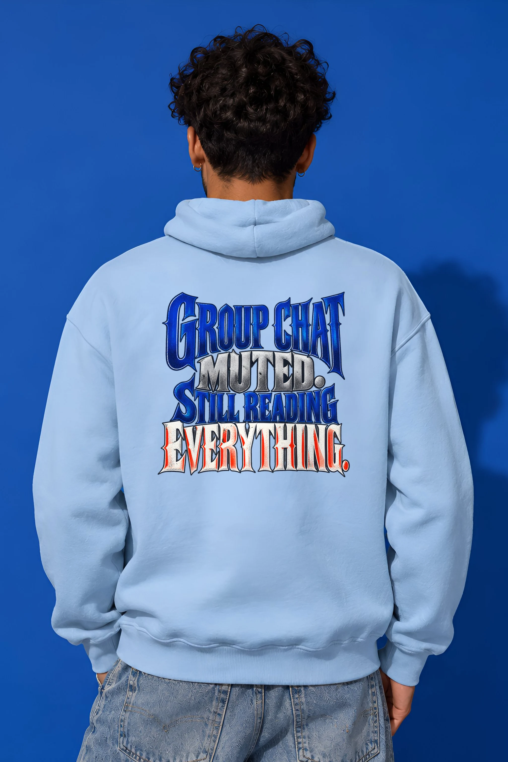 "Group Chat Muted Still Reading Everything" Heavy Blend Unisex Pullover Hoodie