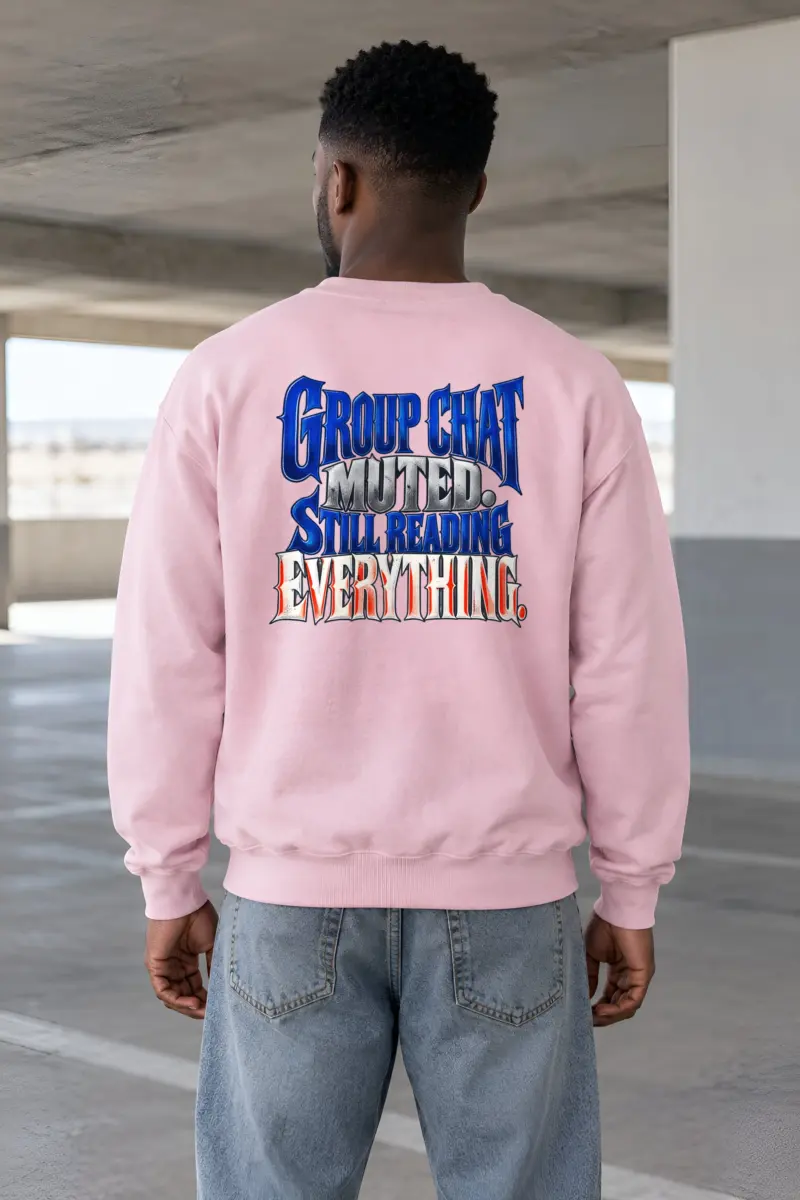 “Group Chat Muted Still Reading” Heavy Blend Unisex Crewneck Sweatshirt