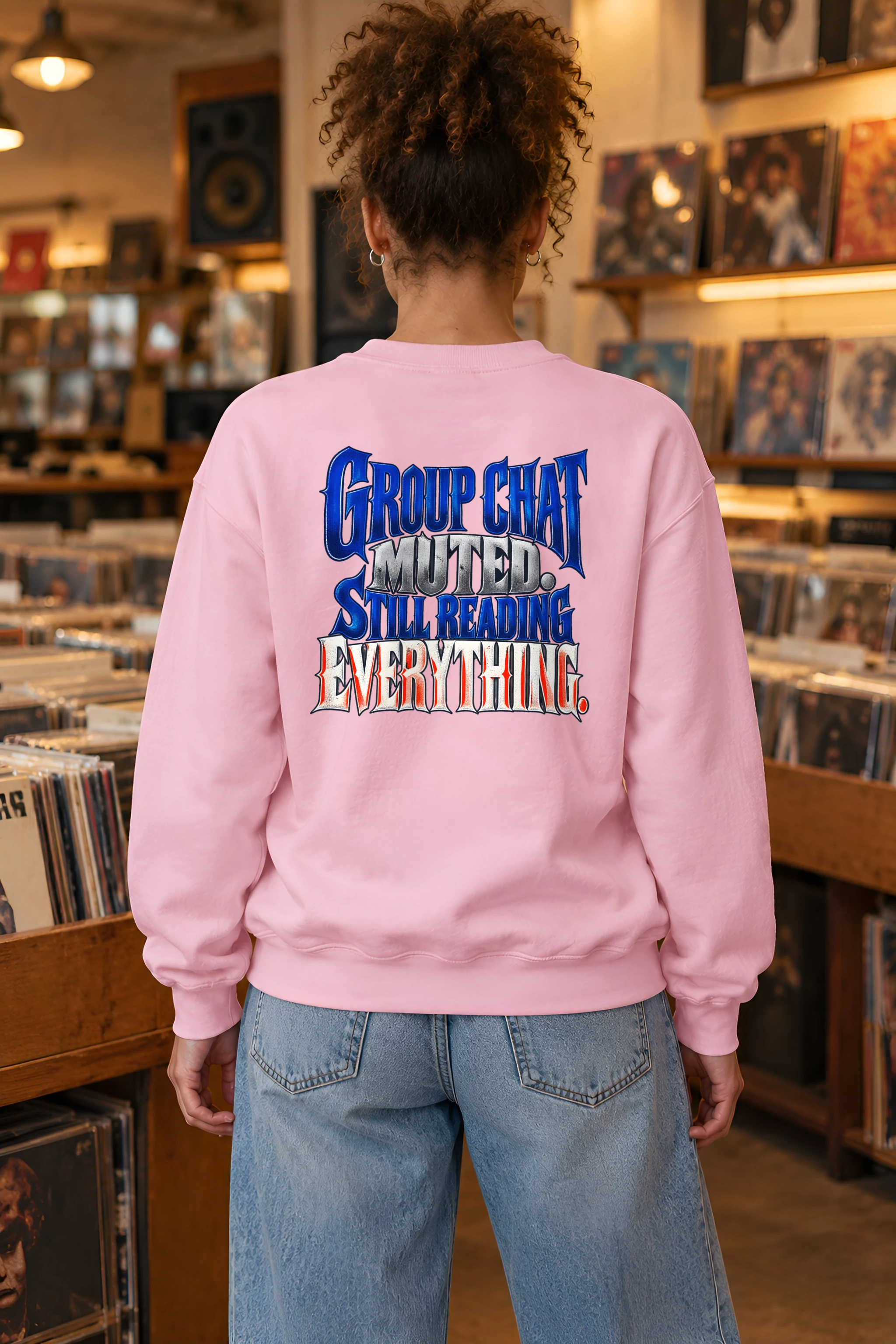"Group Chat Muted Still Reading" Heavy Blend Unisex Crewneck Sweatshirt