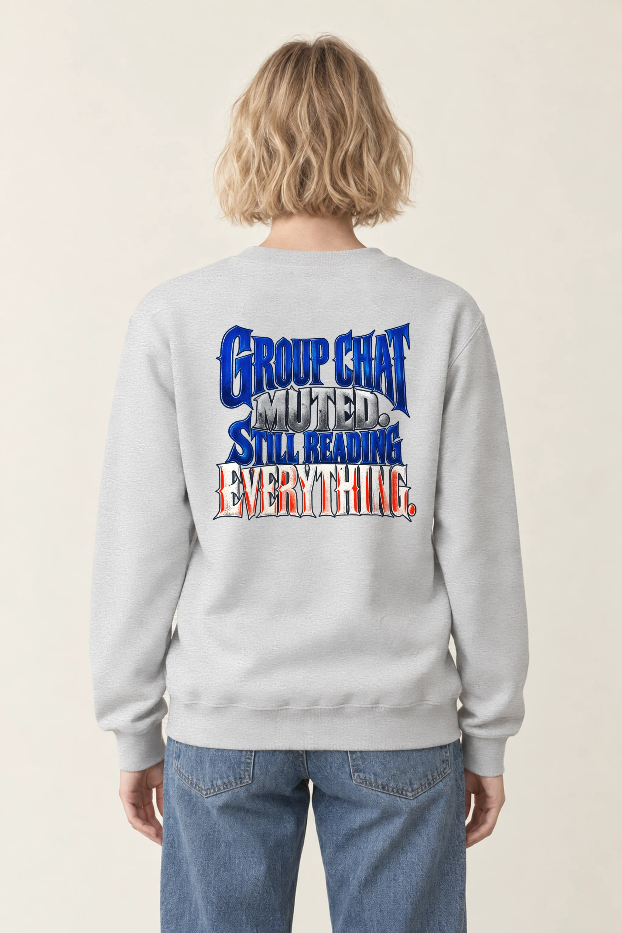 "Group Chat Muted Still Reading" Heavy Blend Unisex Crewneck Sweatshirt
