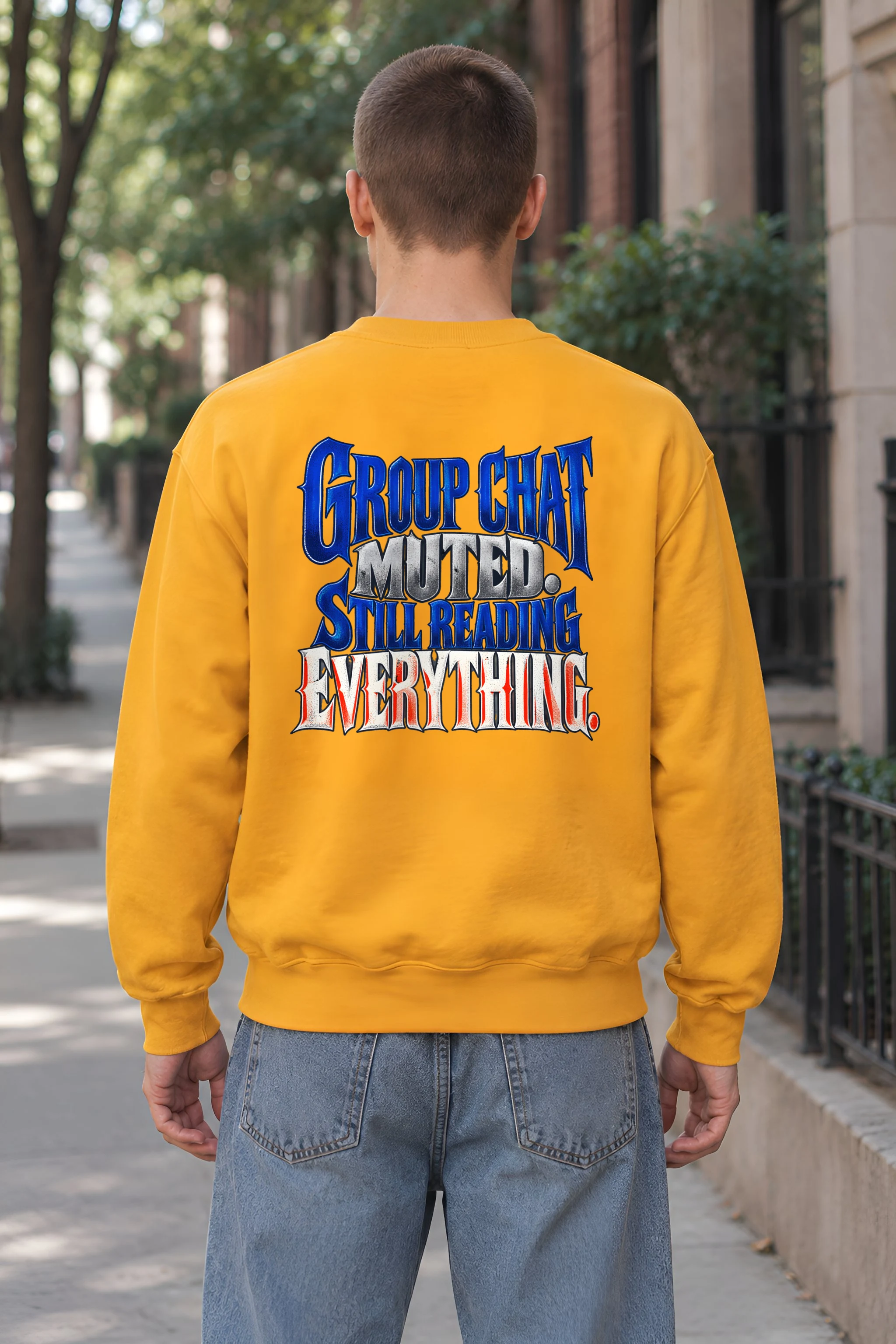 "Group Chat Muted Still Reading" Heavy Blend Unisex Crewneck Sweatshirt