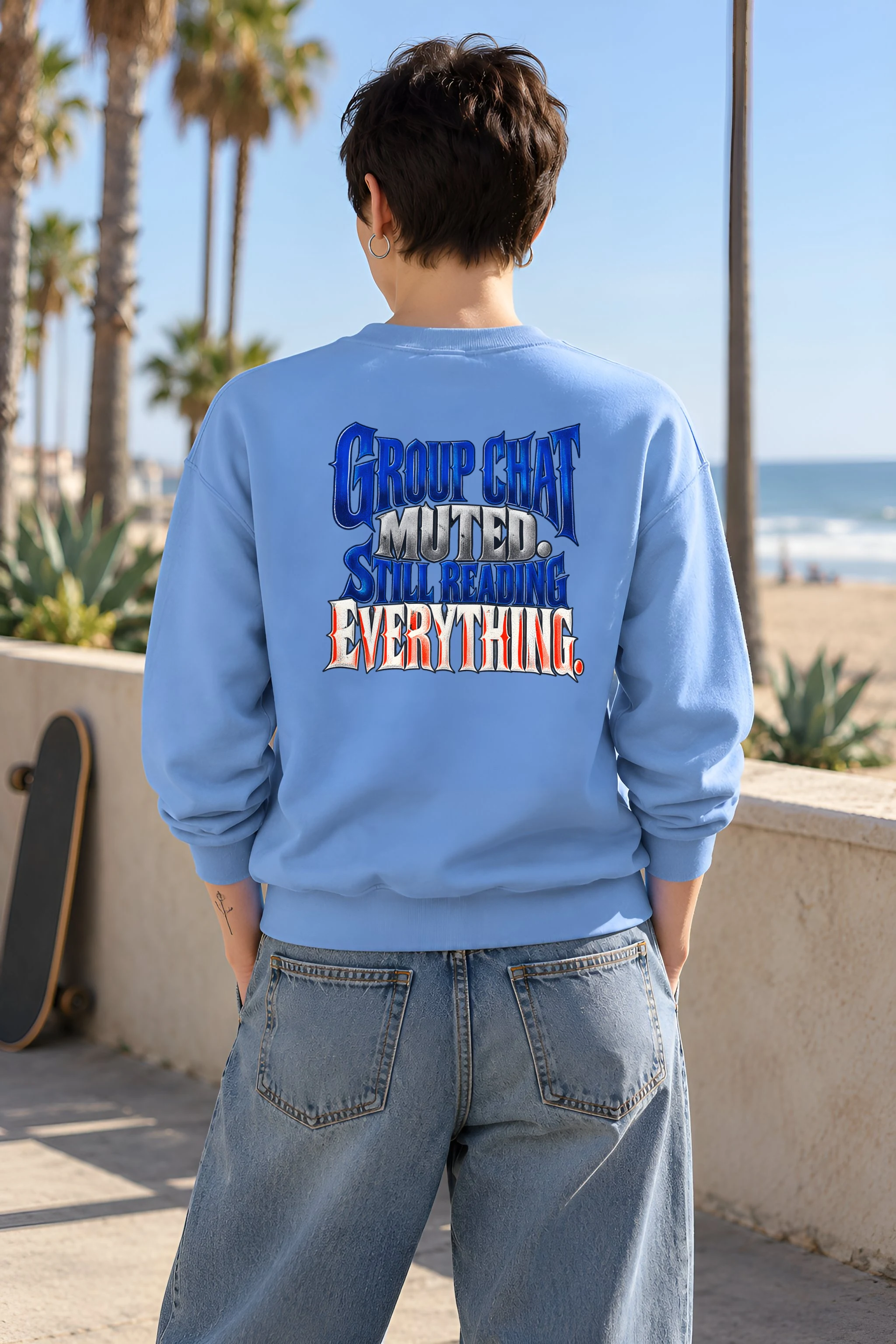 "Group Chat Muted Still Reading" Heavy Blend Unisex Crewneck Sweatshirt