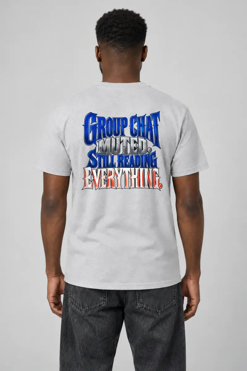 "Group Chat Muted, Still Reading" Heavyweight Unisex Crewneck T-shirt