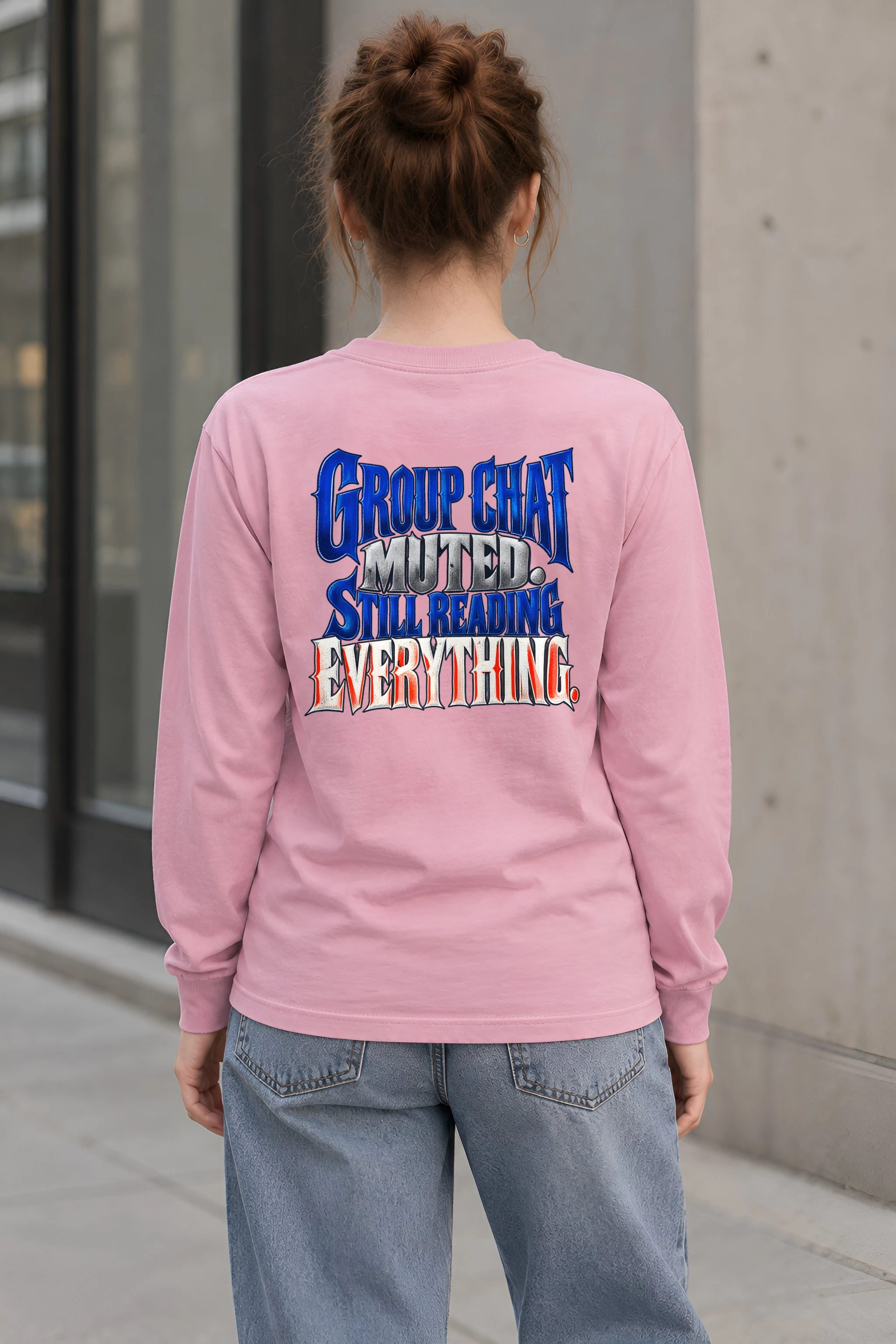 "Group Chat Muted Still Reading" Unisex Longsleeve T-shirt
