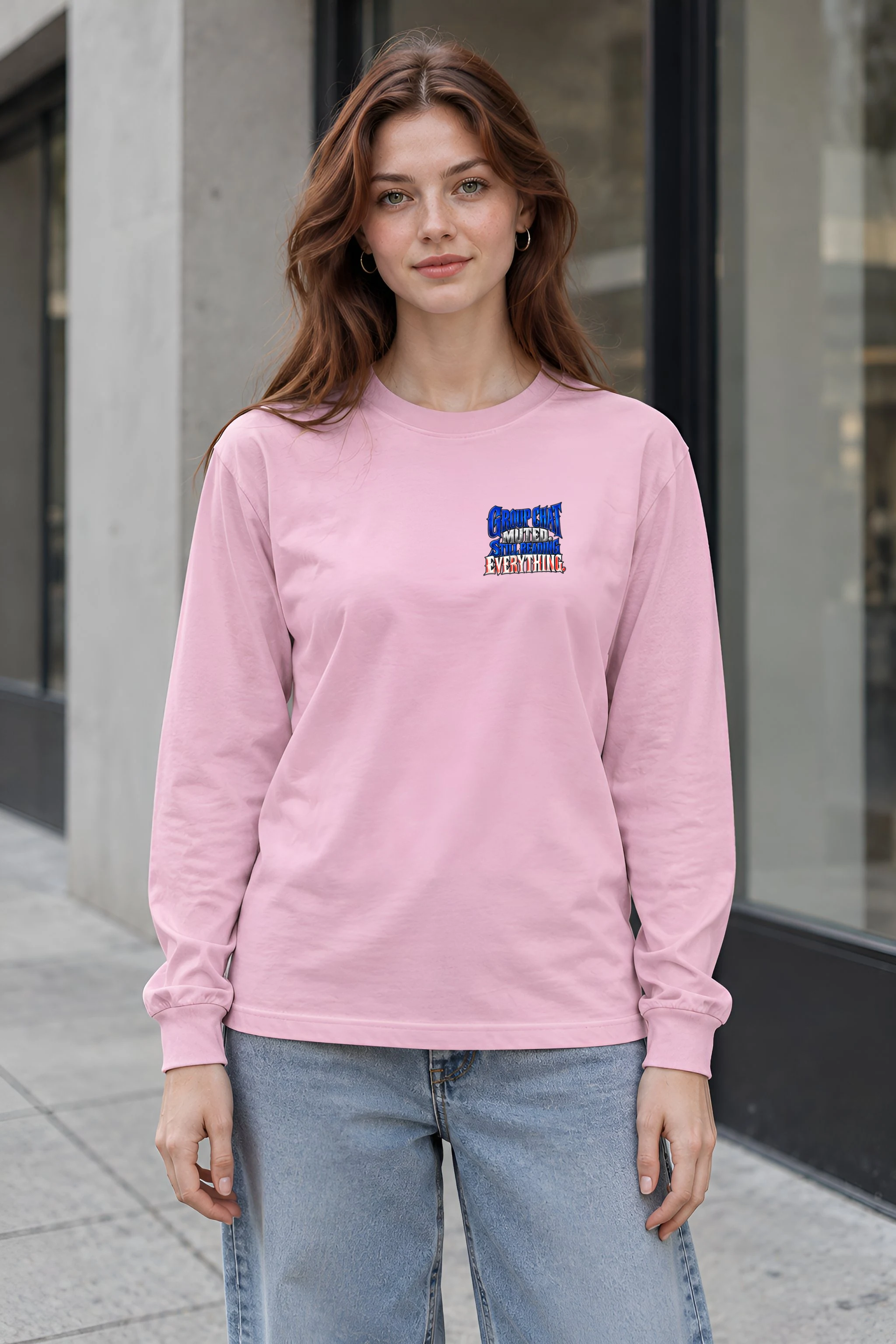 "Group Chat Muted Still Reading" Unisex Longsleeve T-shirt