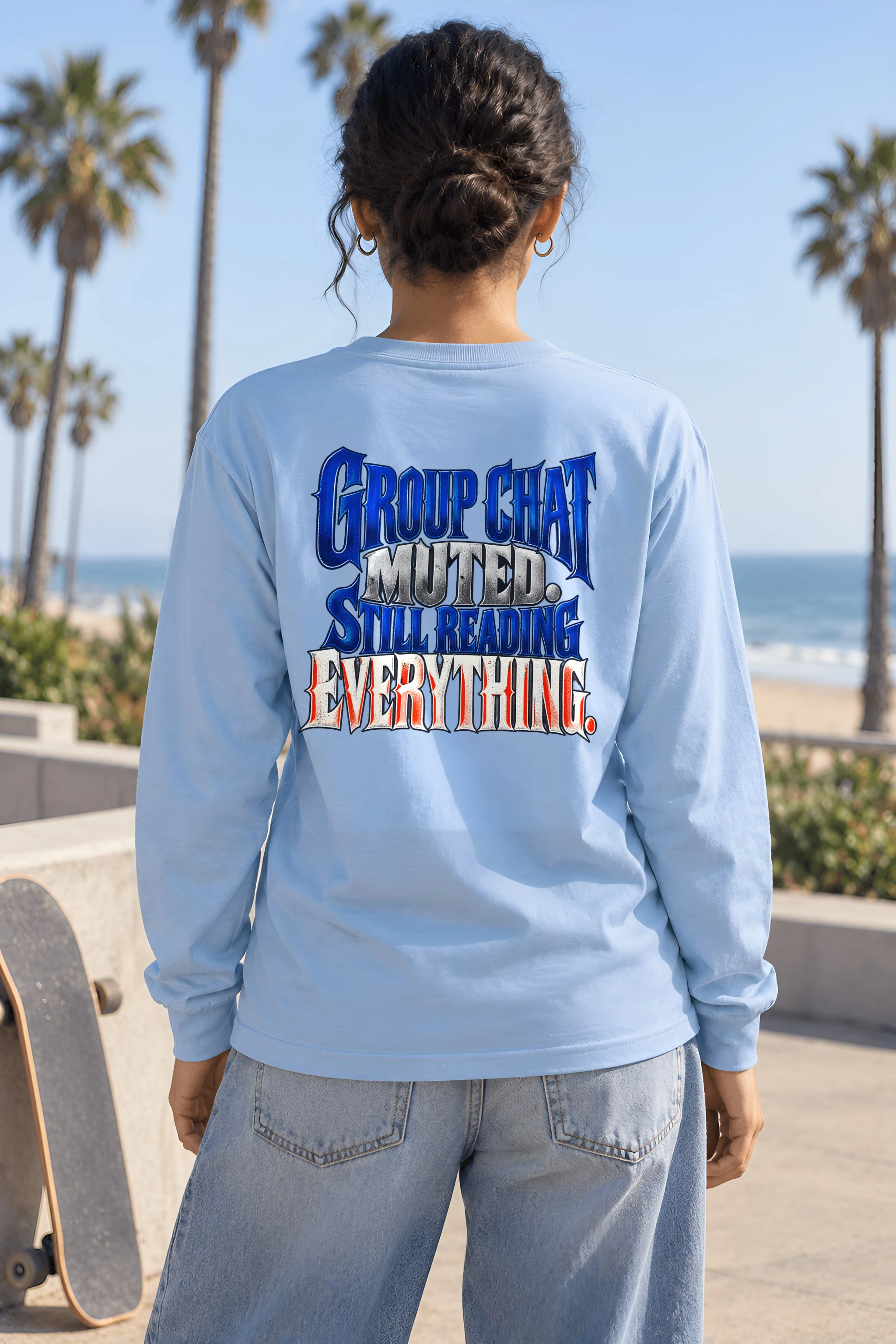 "Group Chat Muted Still Reading" Unisex Longsleeve T-shirt