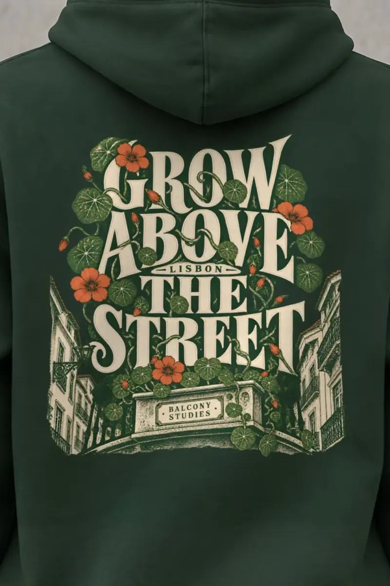 "Grow Above the Street" Heavy Blend Unisex Pullover Hoodie - the graphic up close