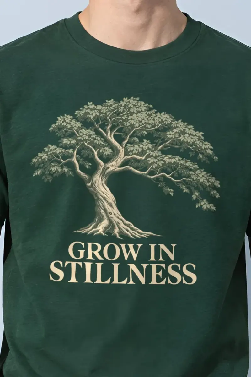 "Grow In Stillness" Heavyweight Unisex Crewneck T-shirt