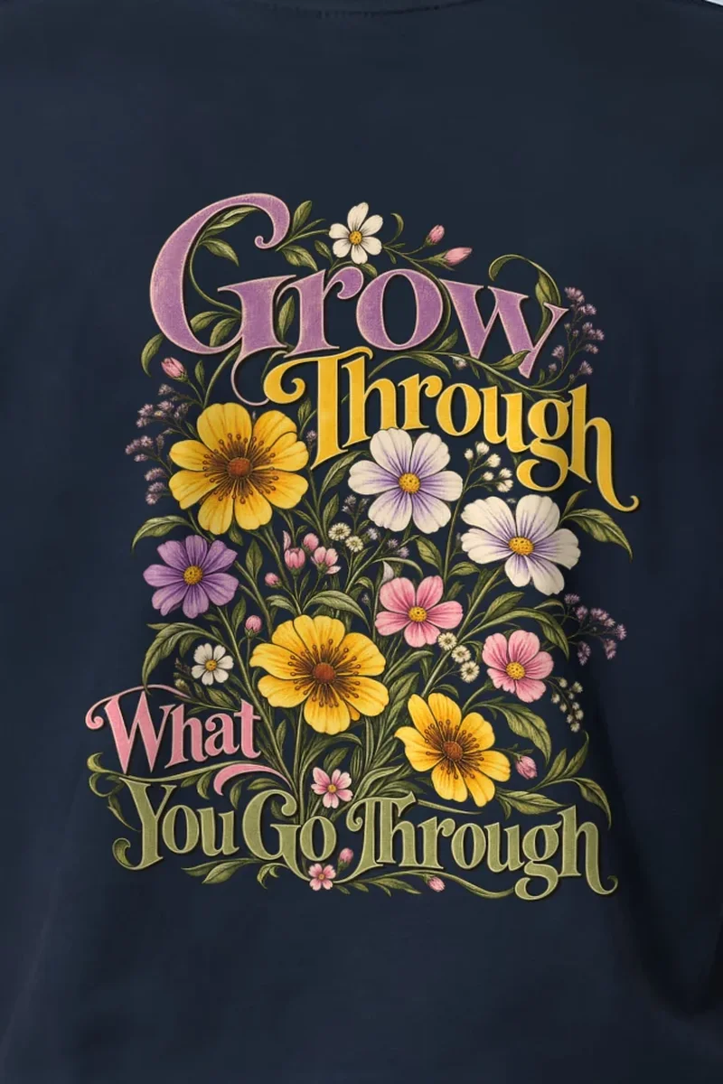"Grow Through What You Go Through" Heavyweight Unisex Crewneck T-shirt